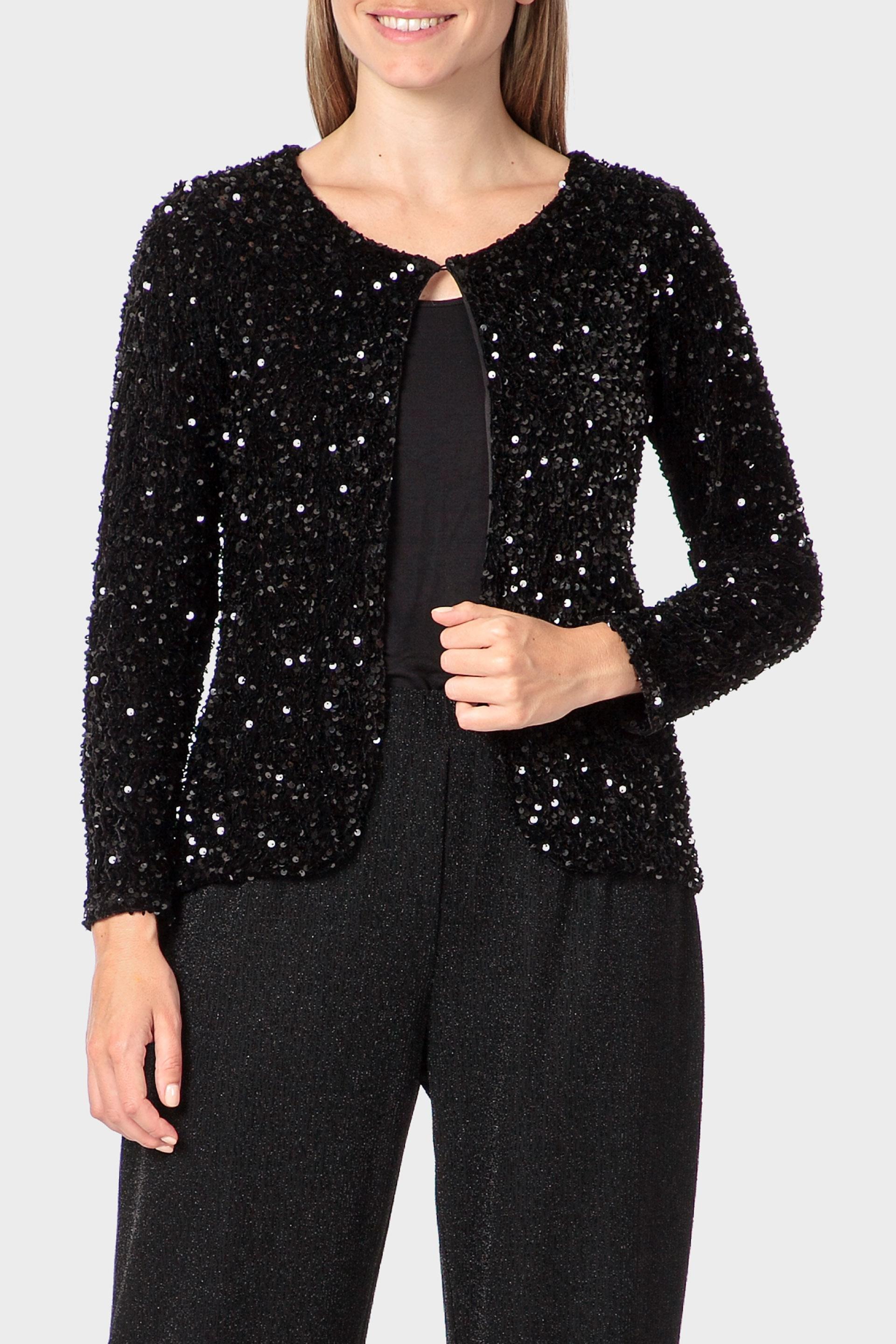 Black Sequins Jacket, 3701_120, large image number 0