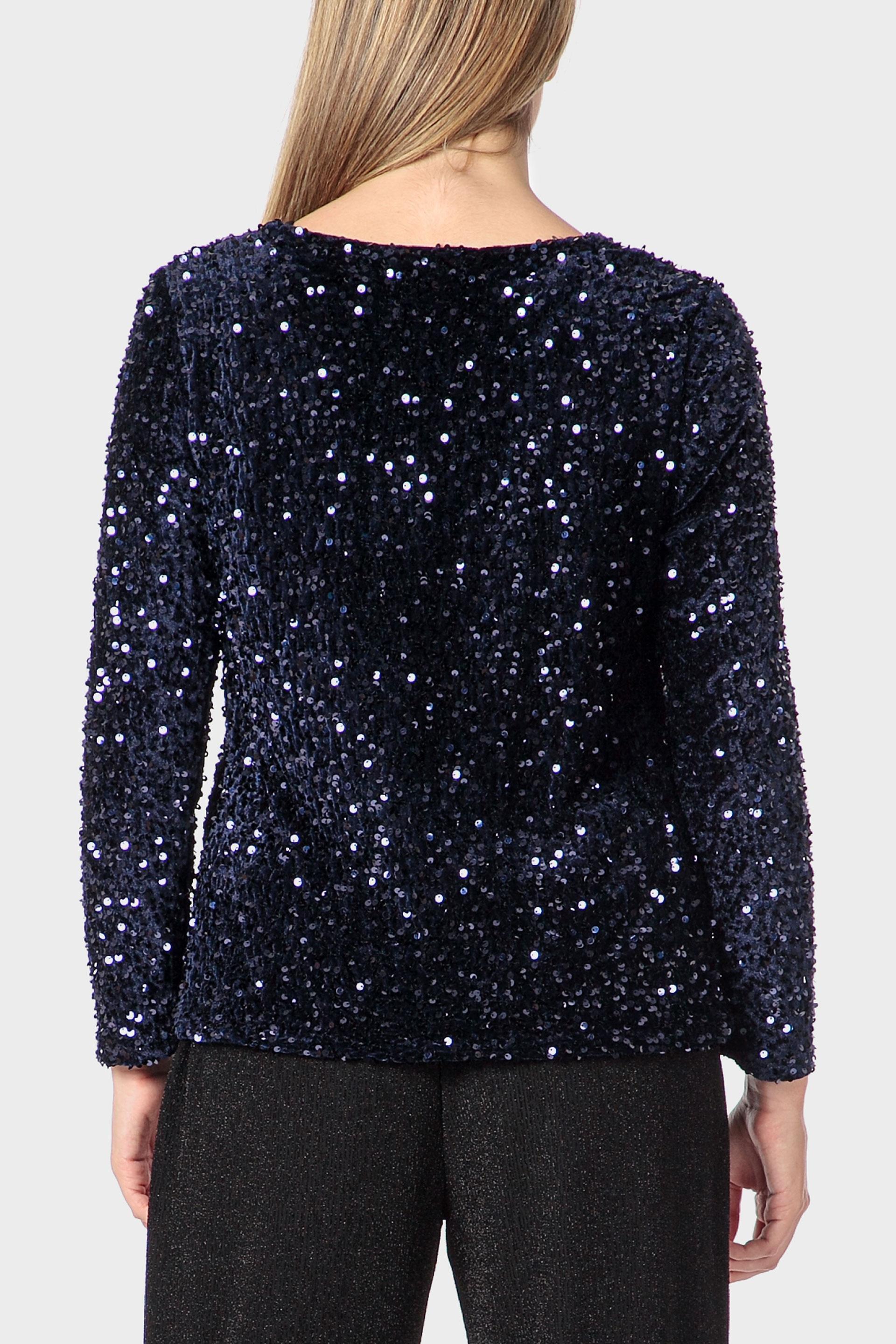 جاكيت مزين بالترتر، أسود, Blue Night, large image number 2