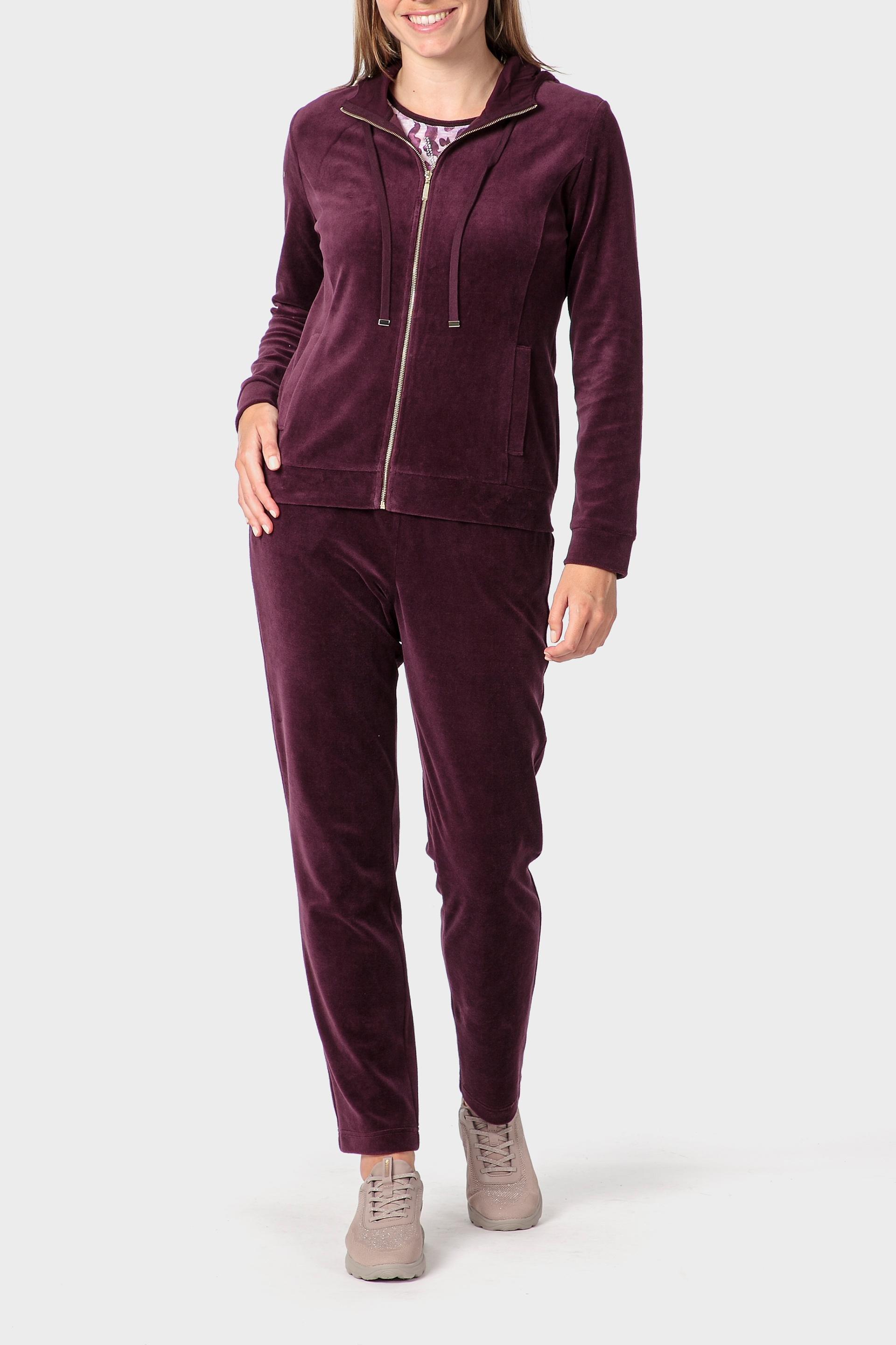 Burgundy Hooded Sports Jacket, Purple Auvergine, medium