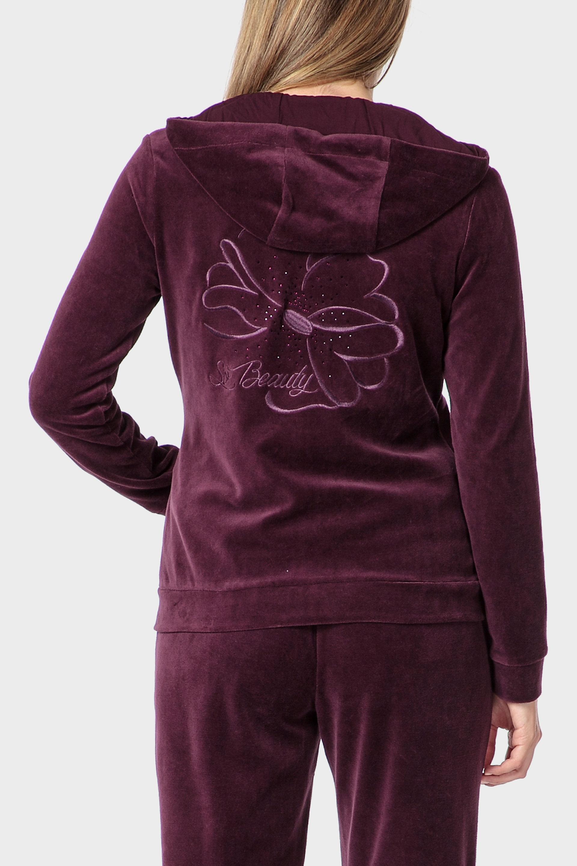 Burgundy Hooded Sports Jacket, Purple Auvergine, medium