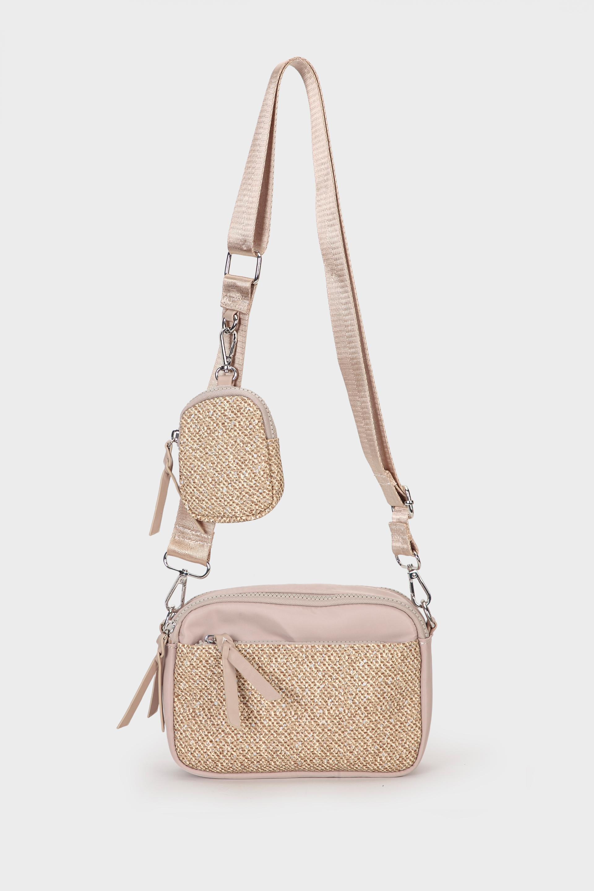 Beige Fantasy Shoulder Bag, Beige Sand, large