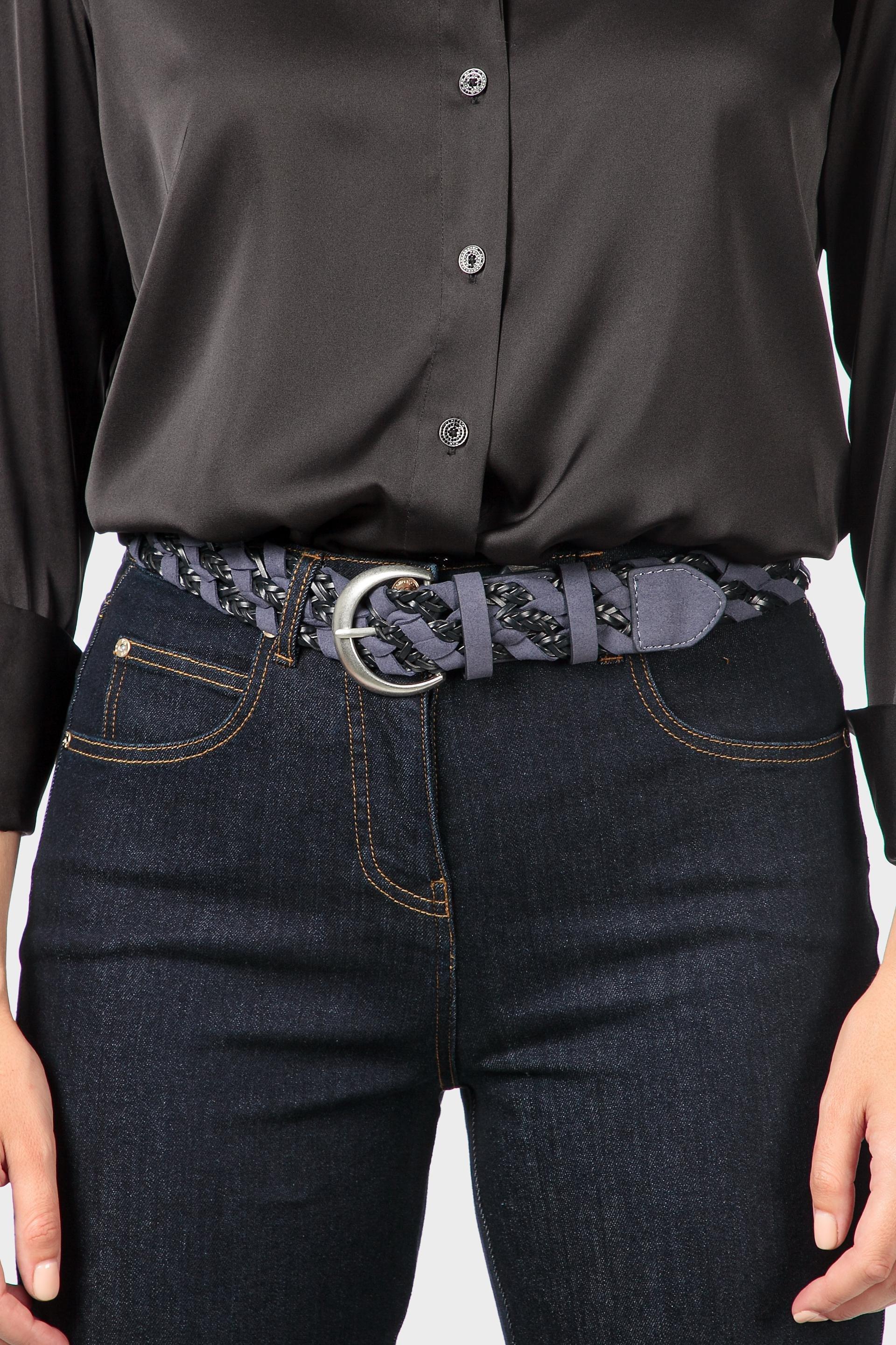 Braided belt, Blue Navy, medium