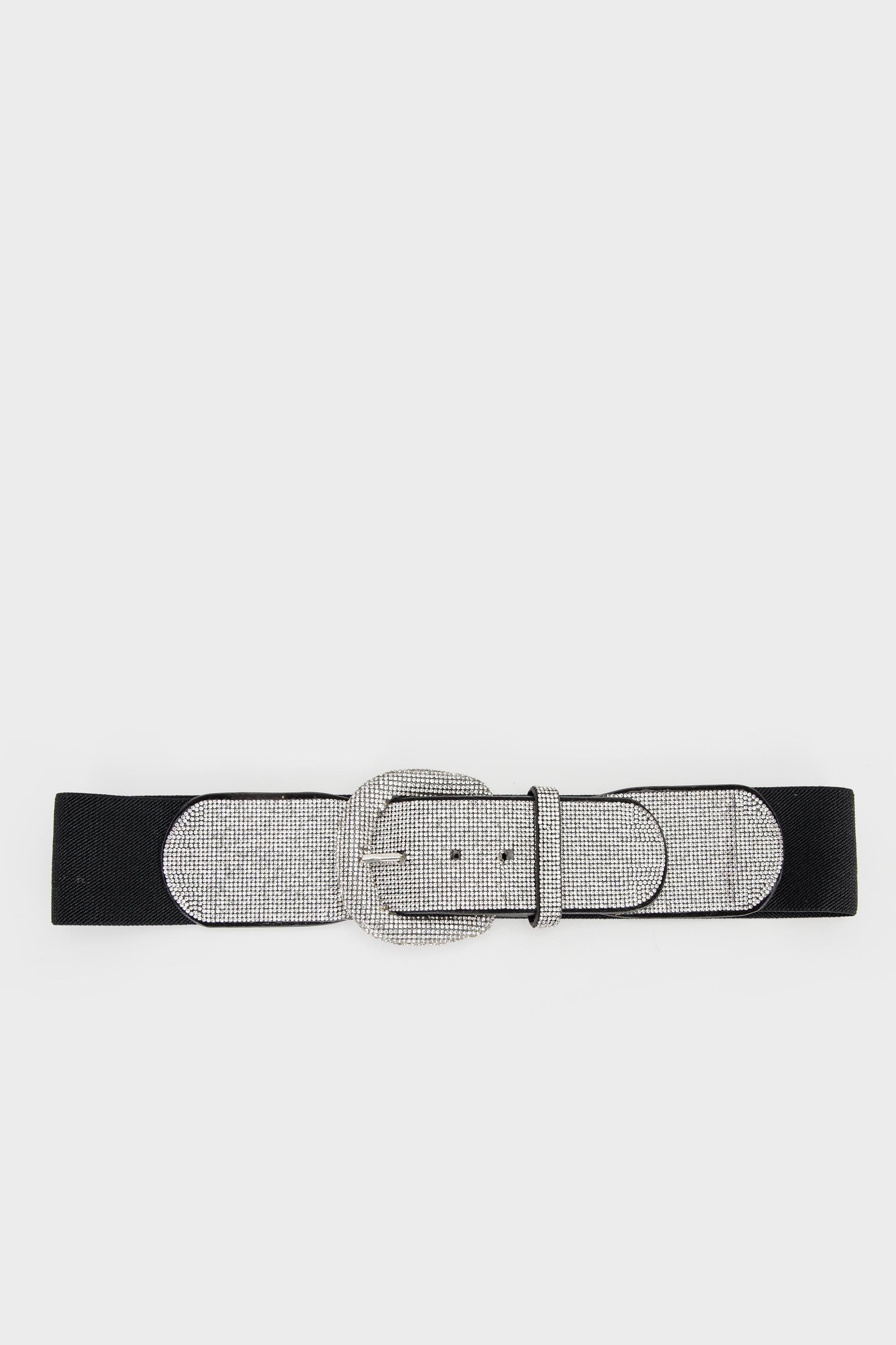 Black Elastic Belt, Black, medium