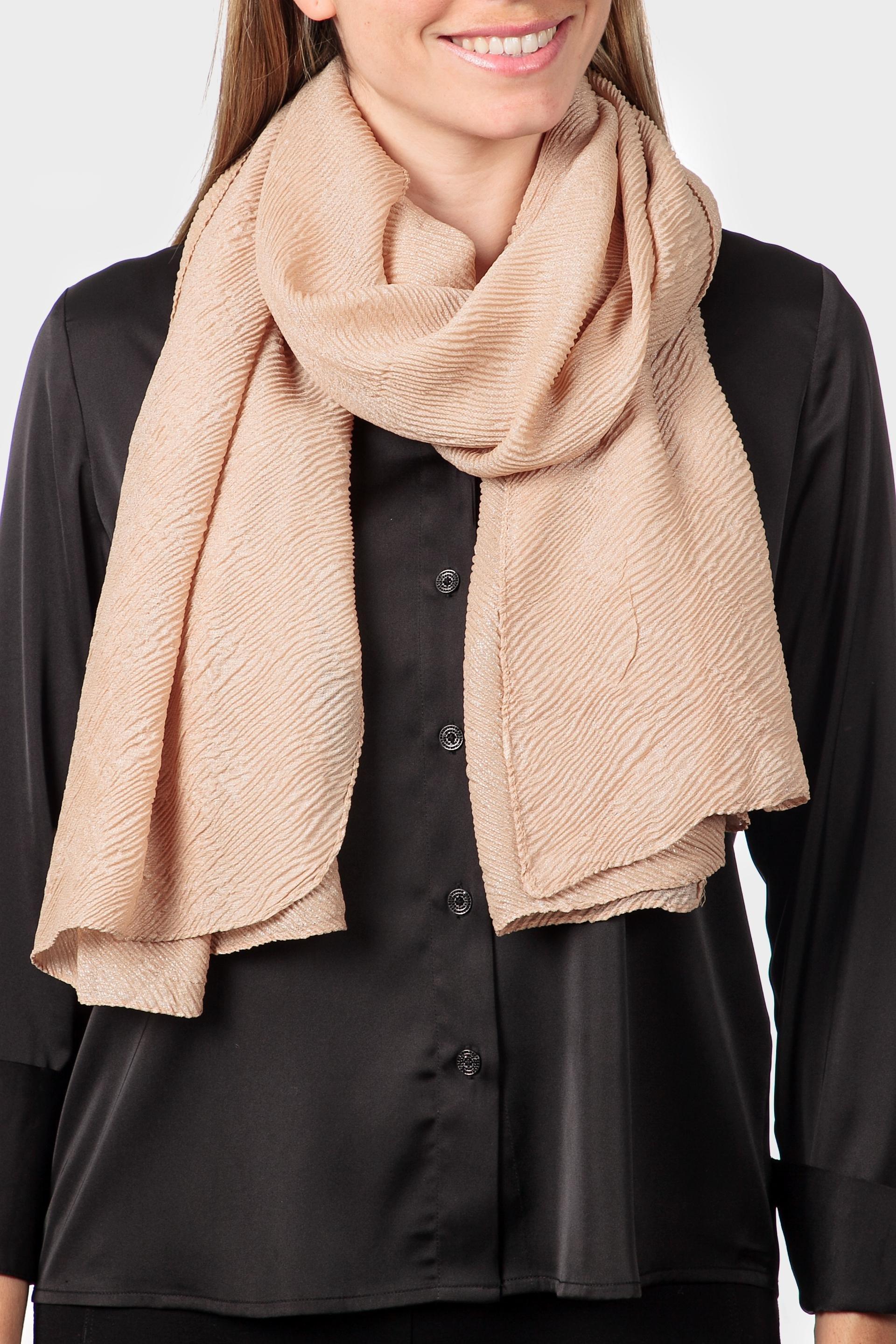Beige Pleated Scarf, , medium
