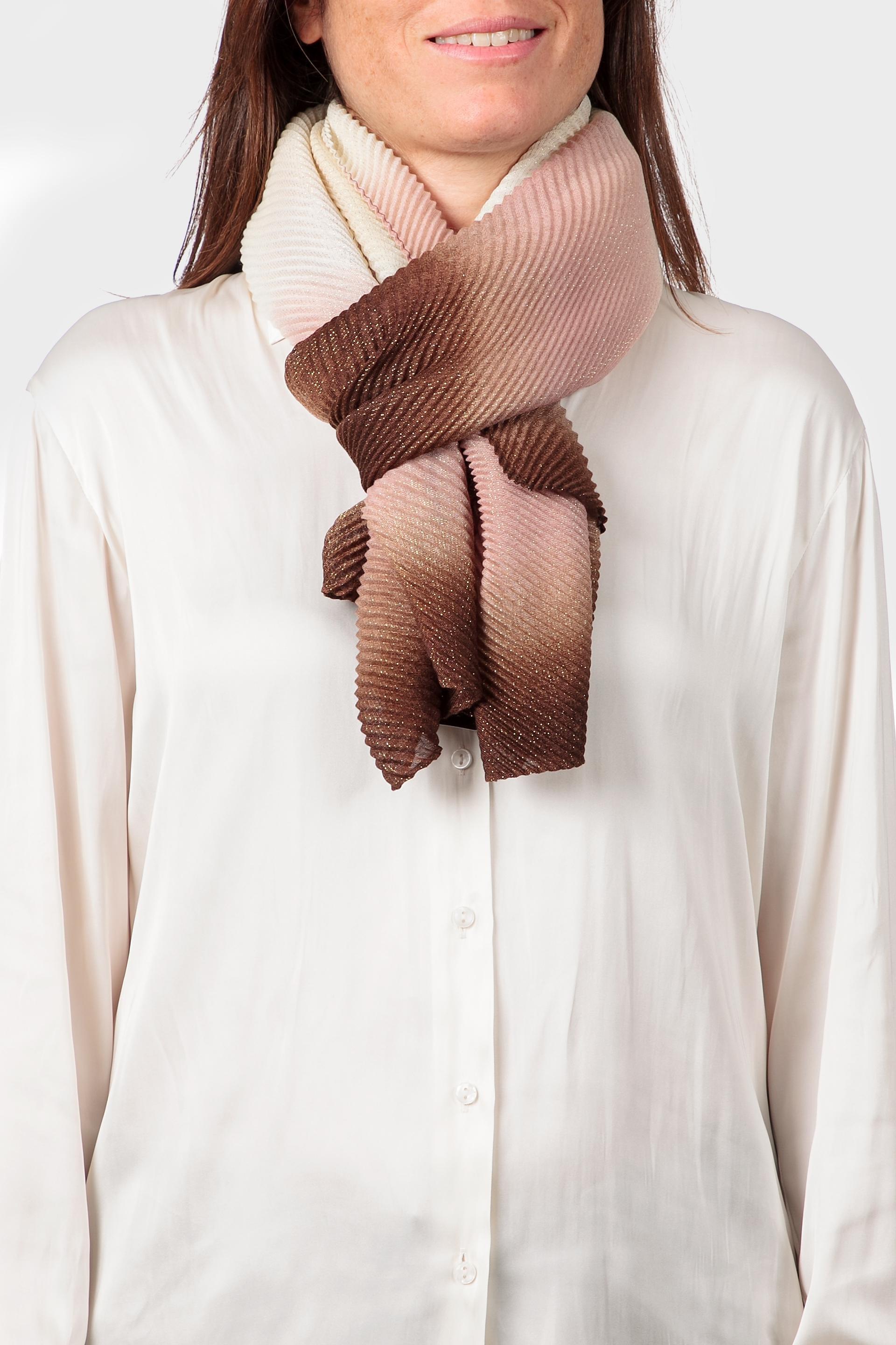 وشاح متدرج الألوان بكسرات، بني, 3701_149, medium