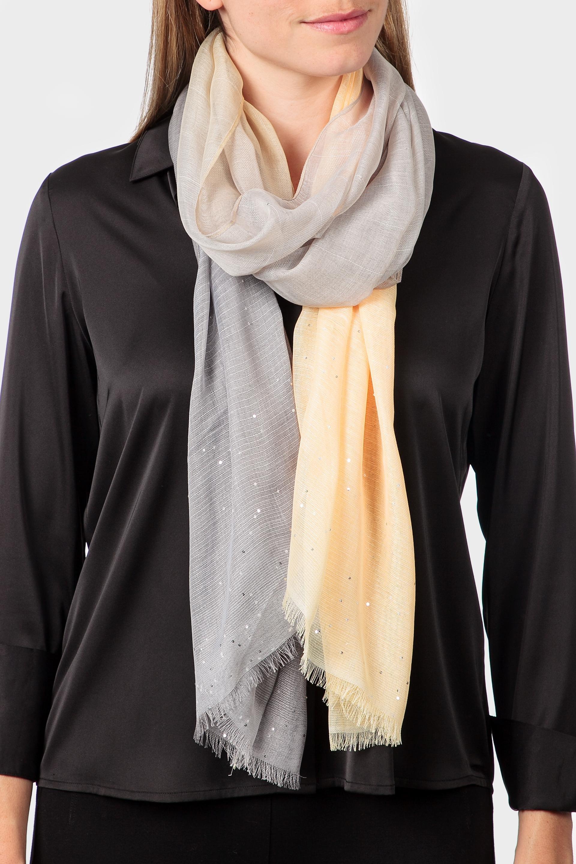 Grey Sequins Pashmina, Yellow, medium