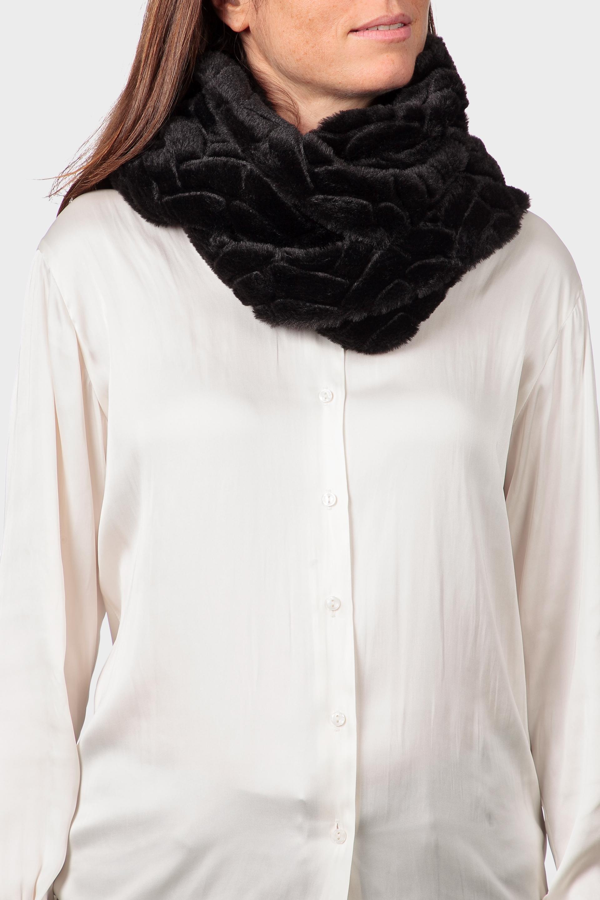 Black Fur Scarf, 3701_120, large image number 0