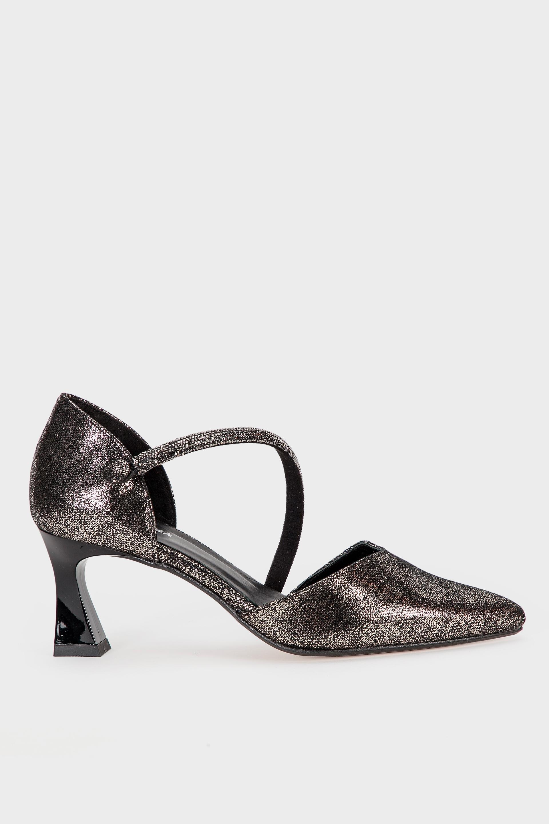 Grey Party Shoes, Metal Golden, large image number 0