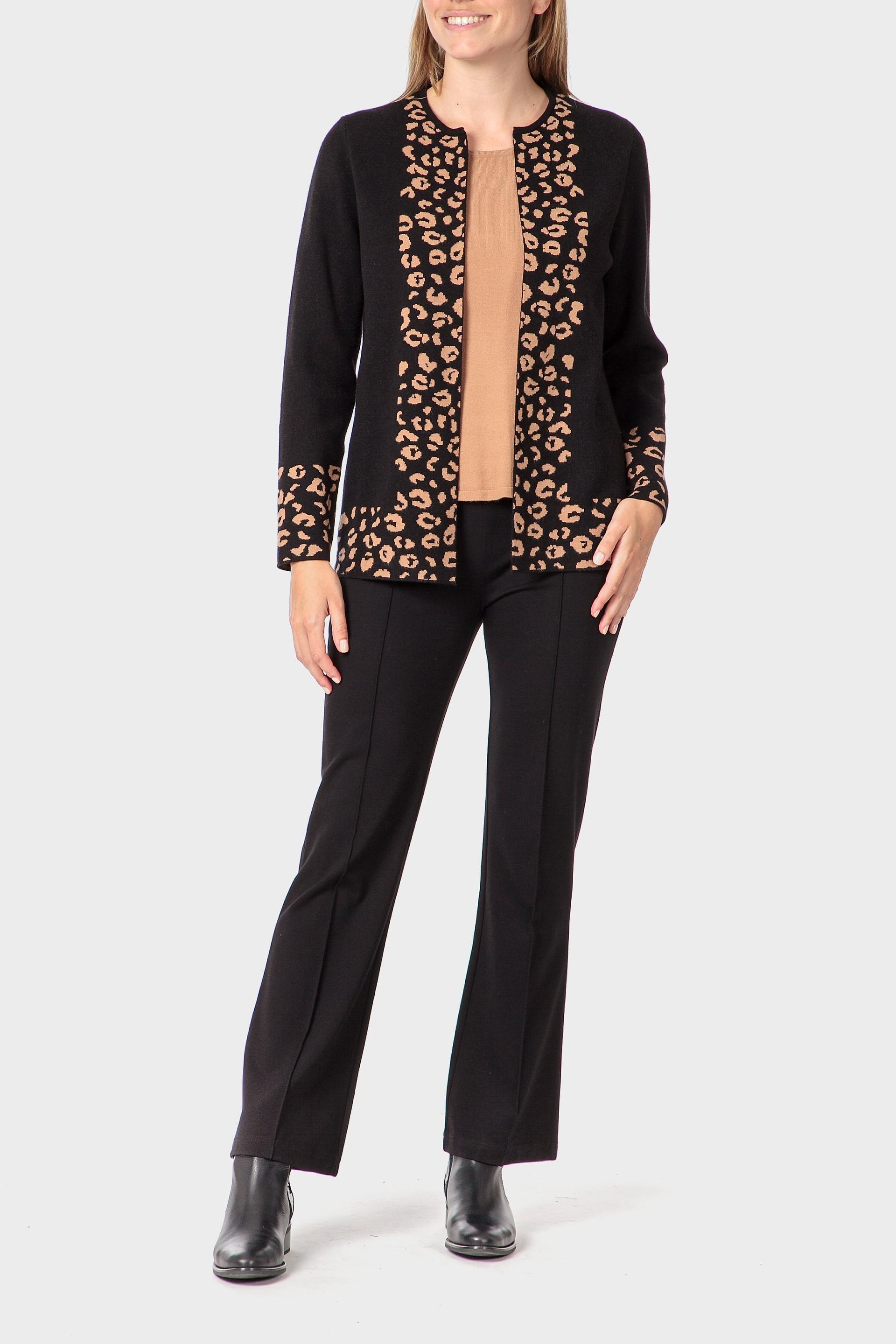 Black Faux Knitted Twinset, Black, medium