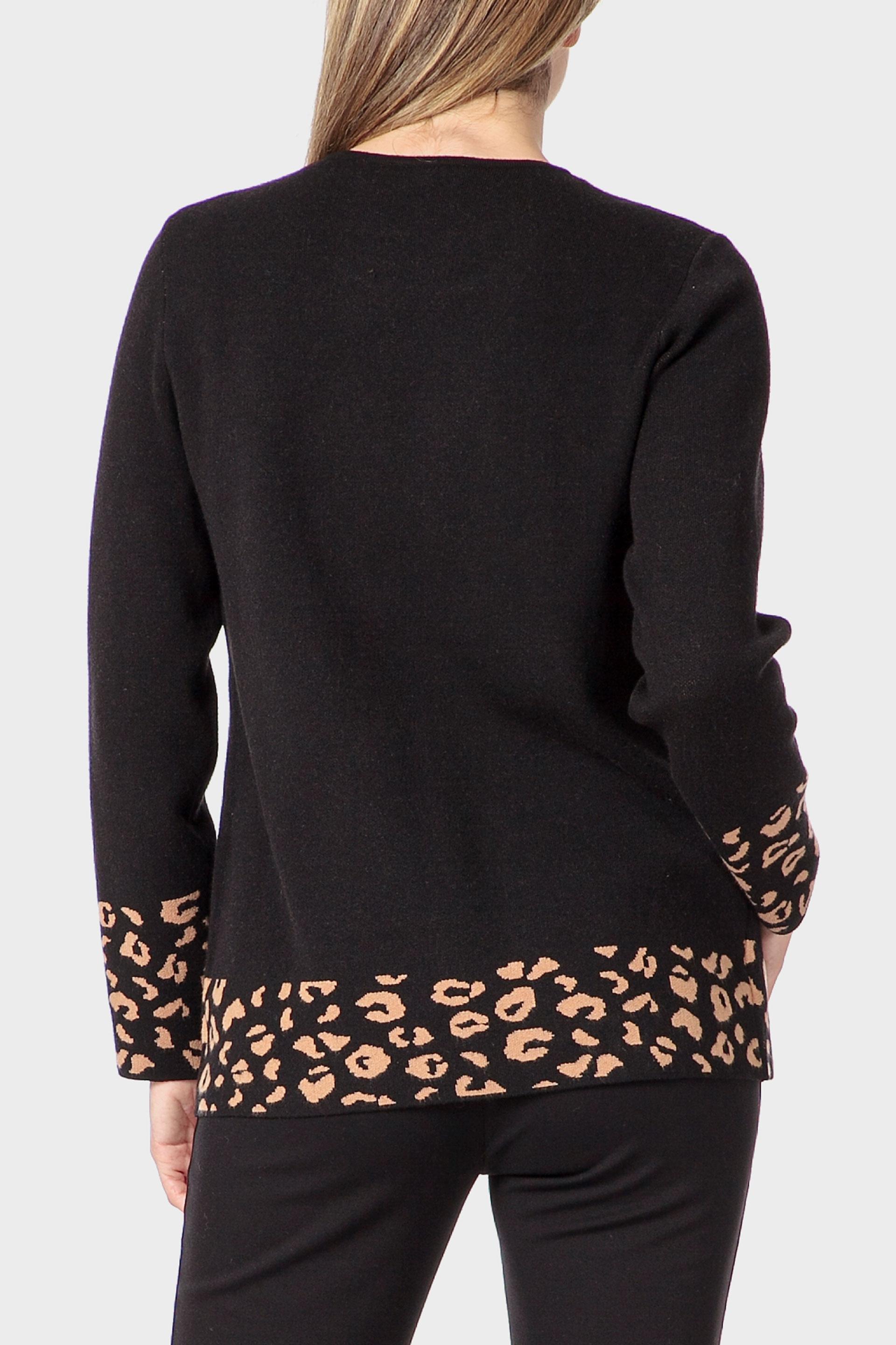 Black Faux Knitted Twinset, Black, medium