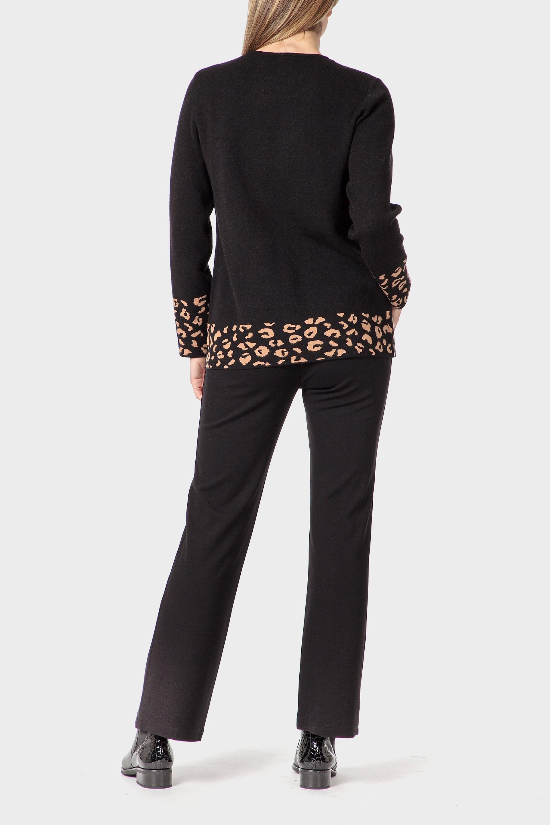 Black Faux Knitted Twinset, Black, large image number 3