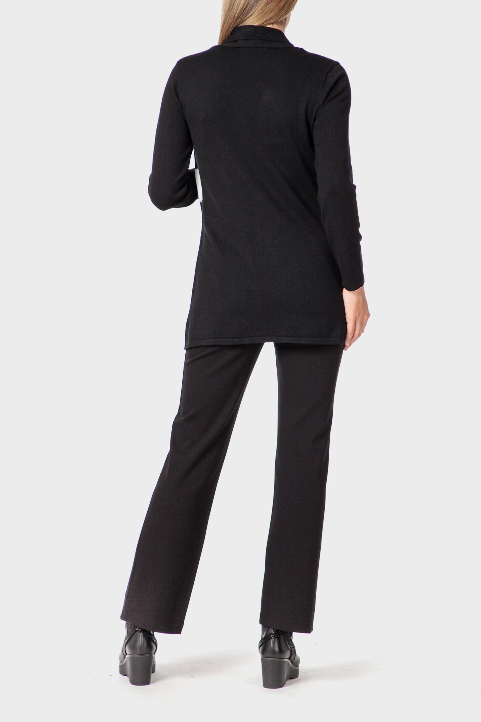 Black Faux Intarsia Twinset, Black, large image number 3