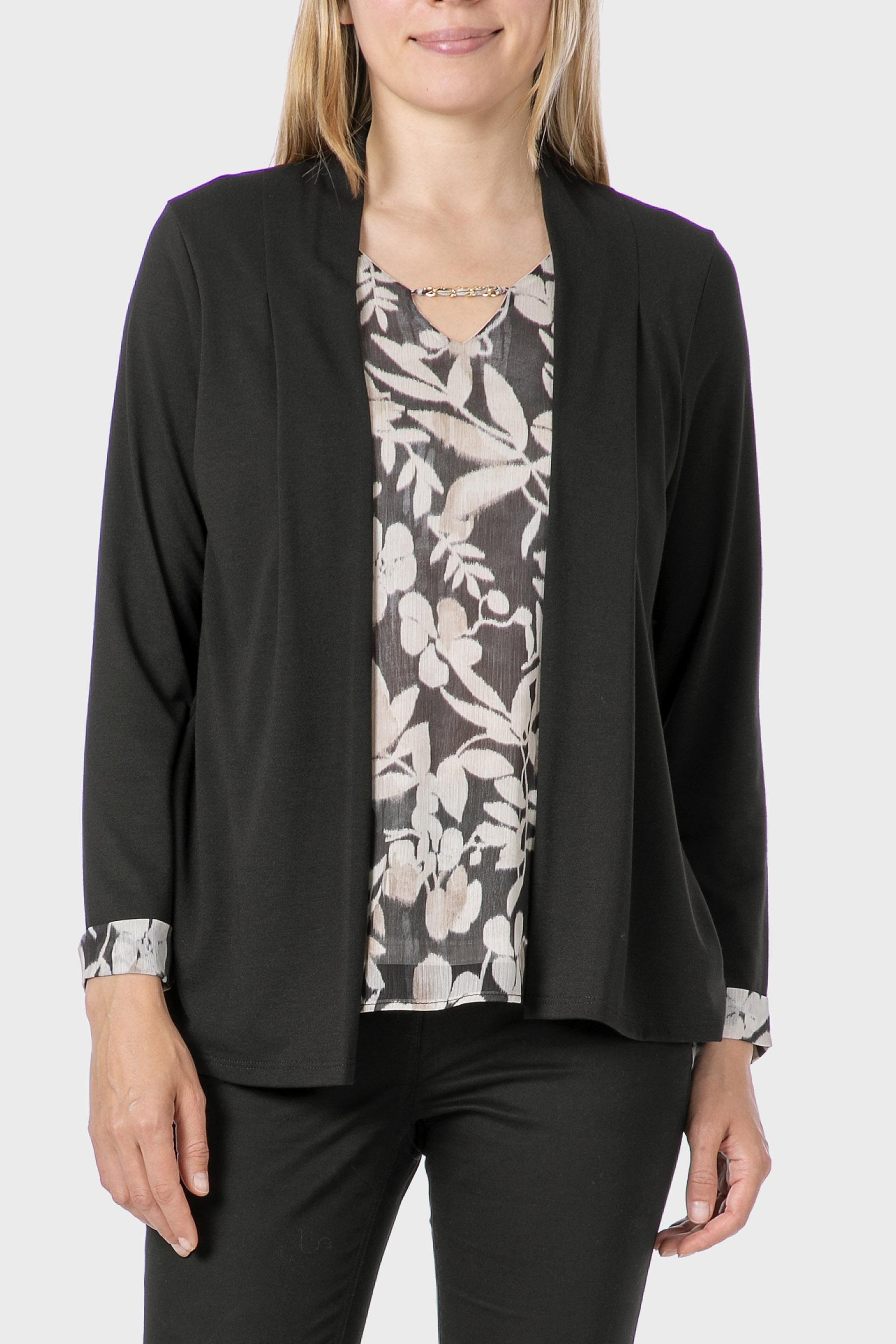 Black Faux Twinset, , medium