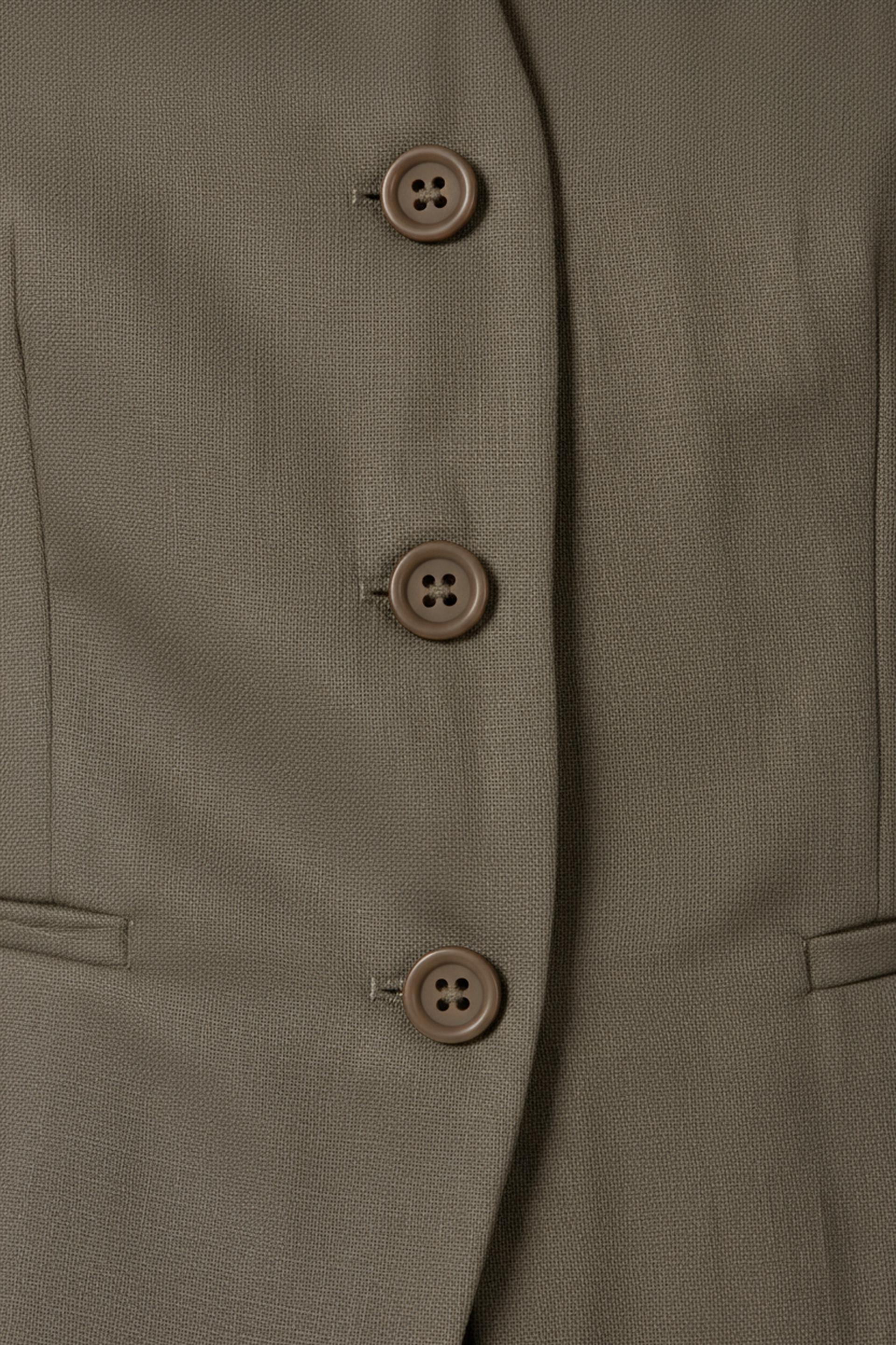 Khaki Buttoned Waistcoat, 3701_155, large image number 5