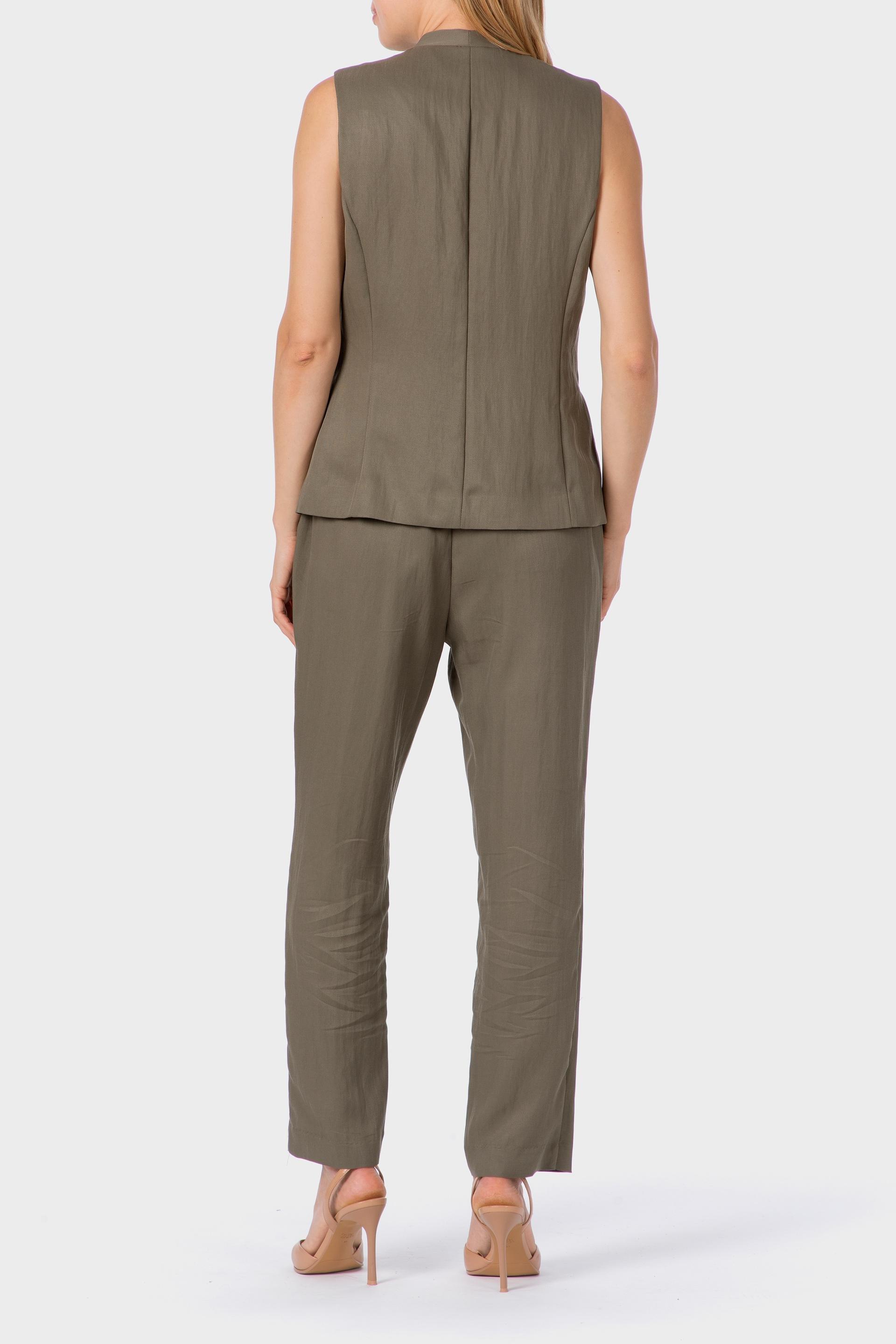 Khaki Buttoned Waistcoat, Green Khaki, large image number 10