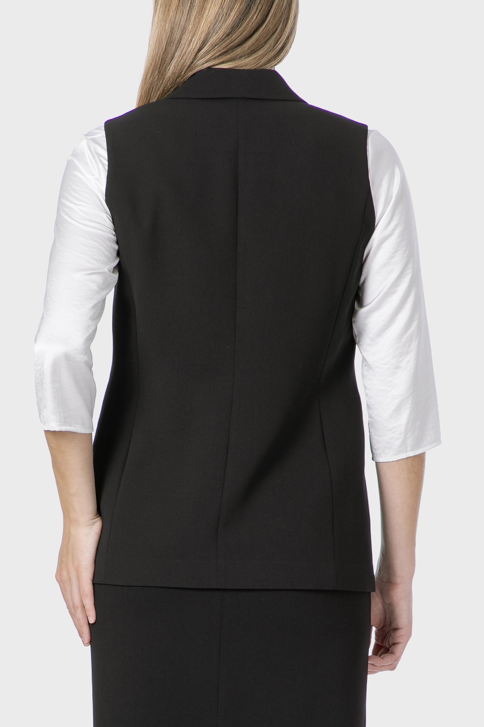 Black V-Neck Vest, , large image number 2