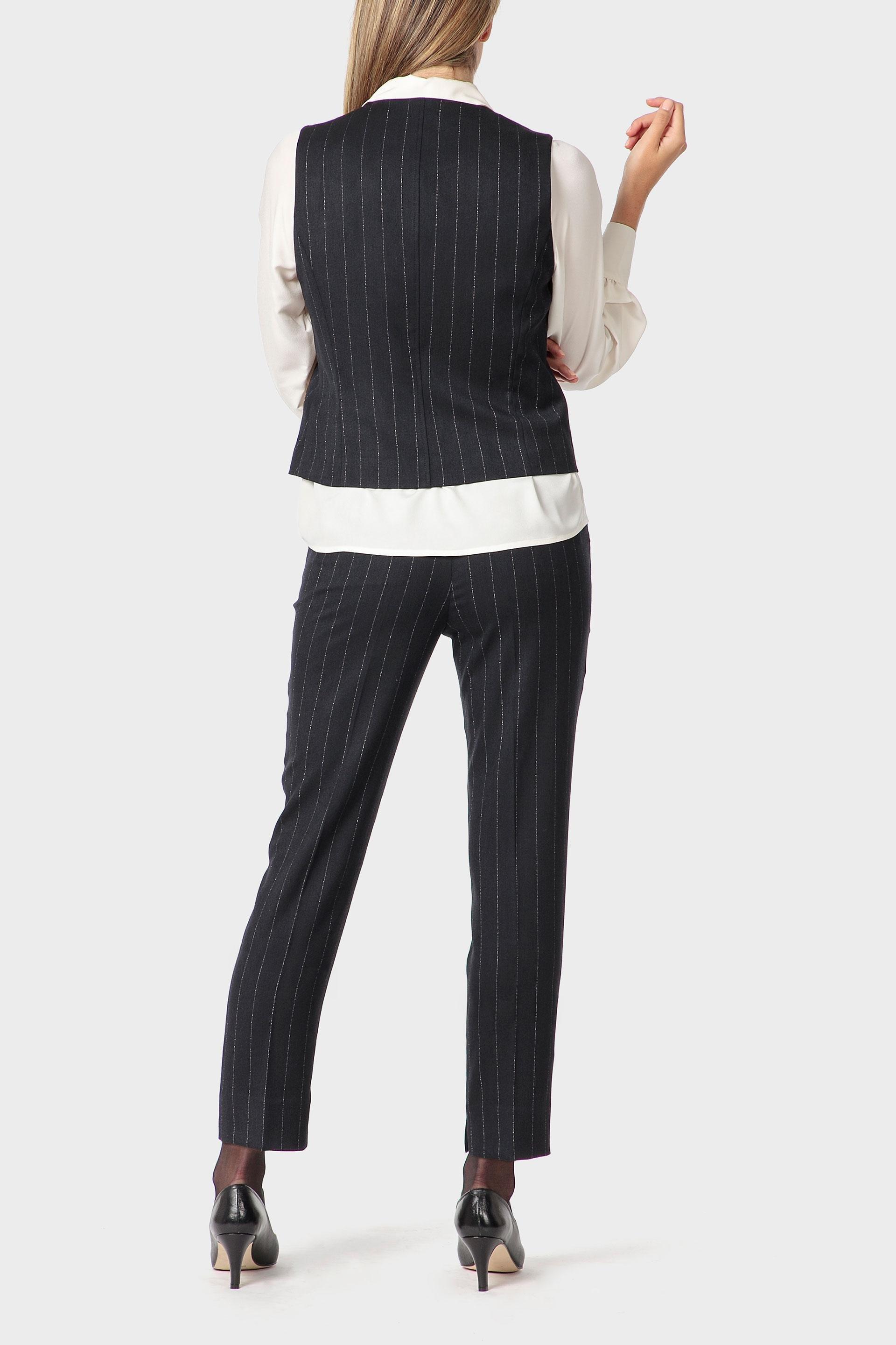 Black Pinstripe Waistcoat, Blue Cosmos, large image number 4