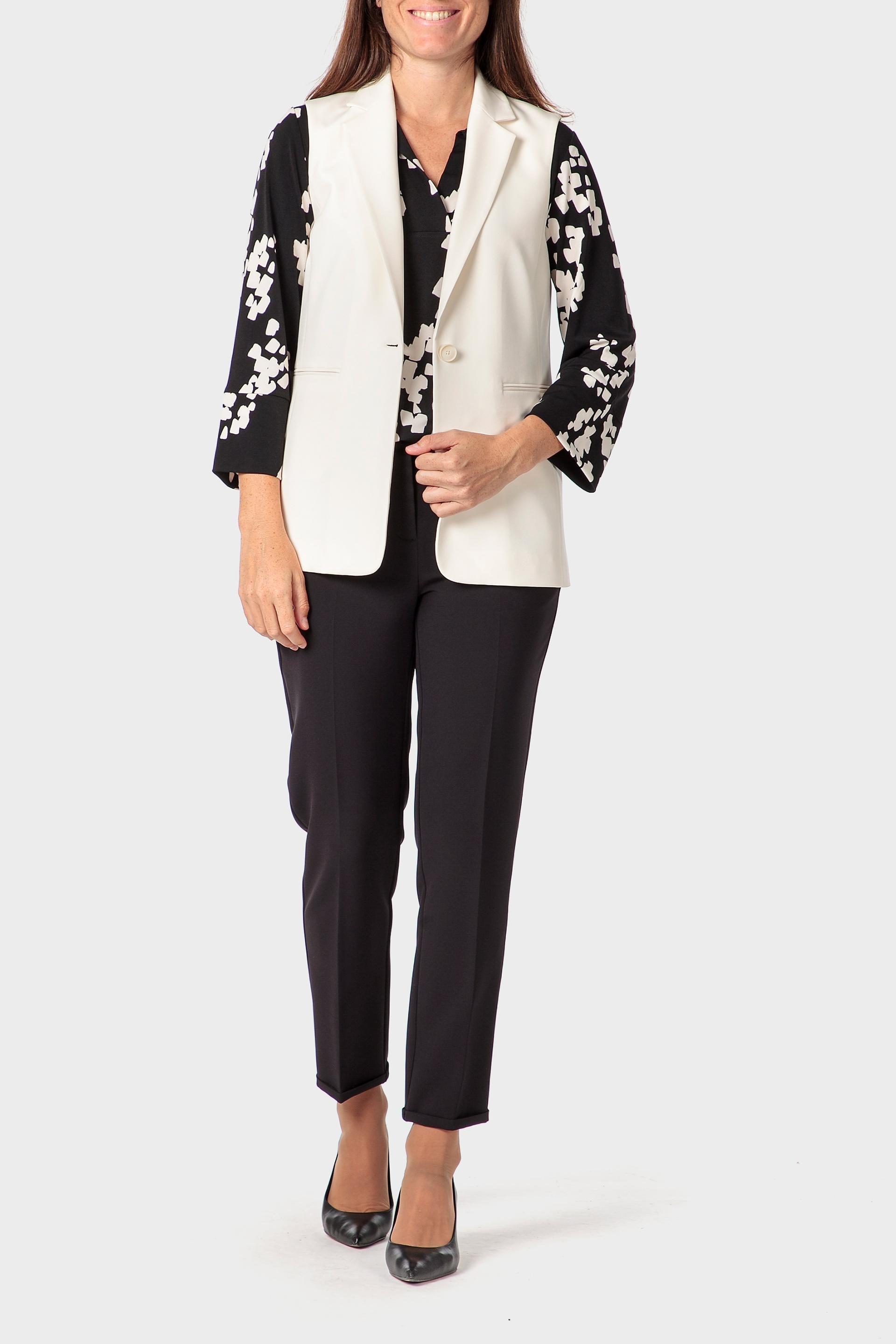White Long Waistcoat, Beige Wax, large image number 1