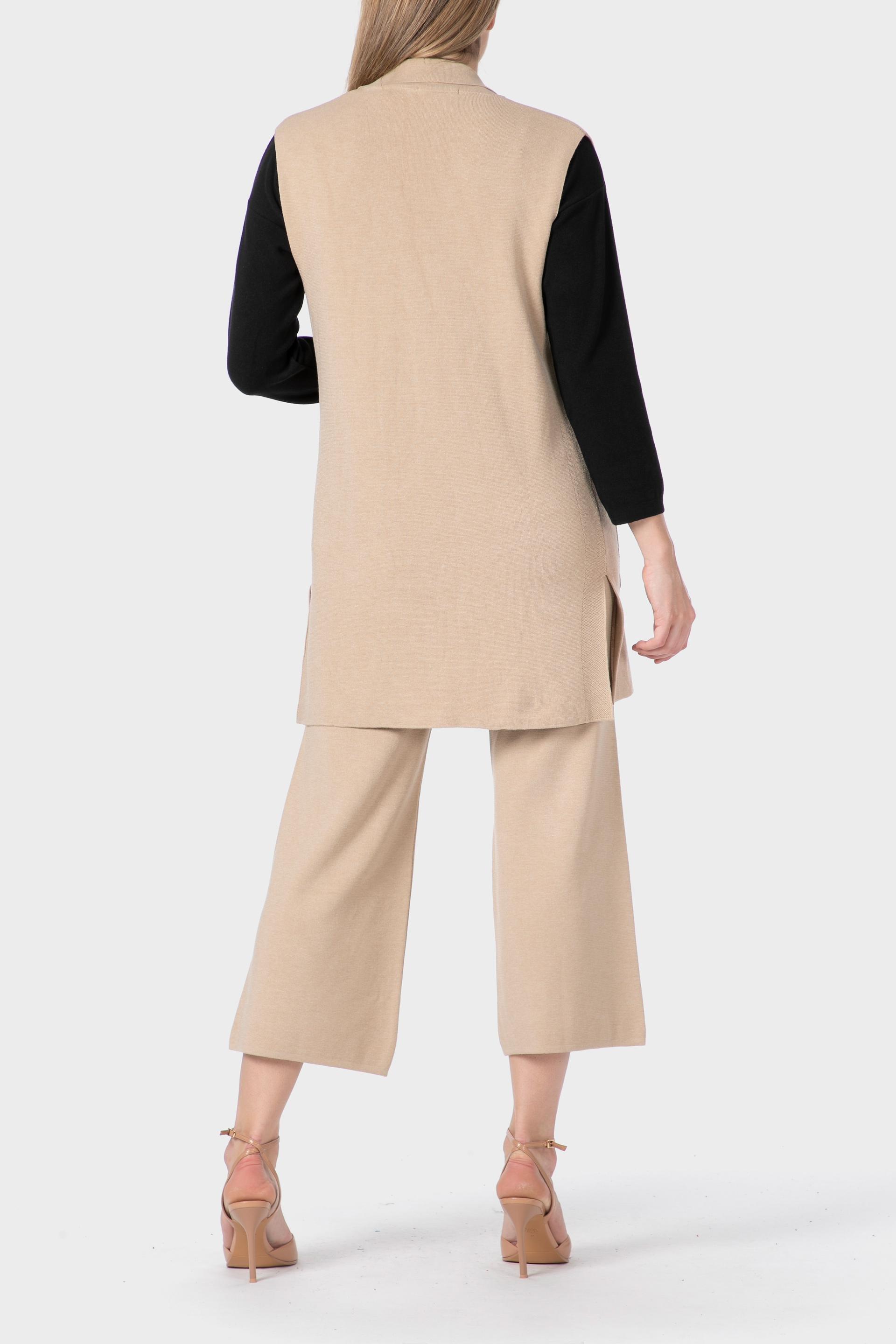 Multicolour Long Waistcoat, Beige, large image number 3