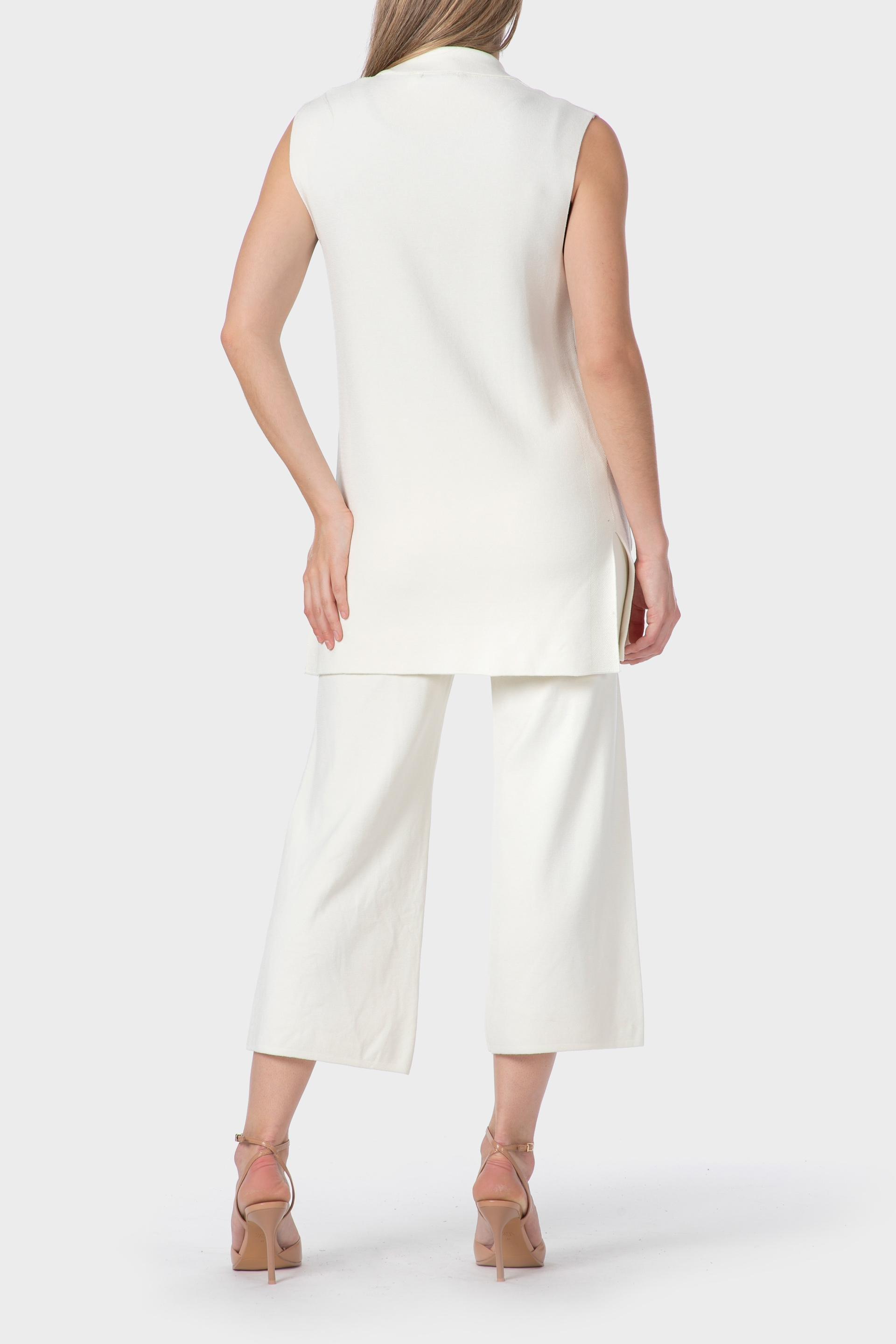 White Long Waistcoat, Beige Talc, large image number 3