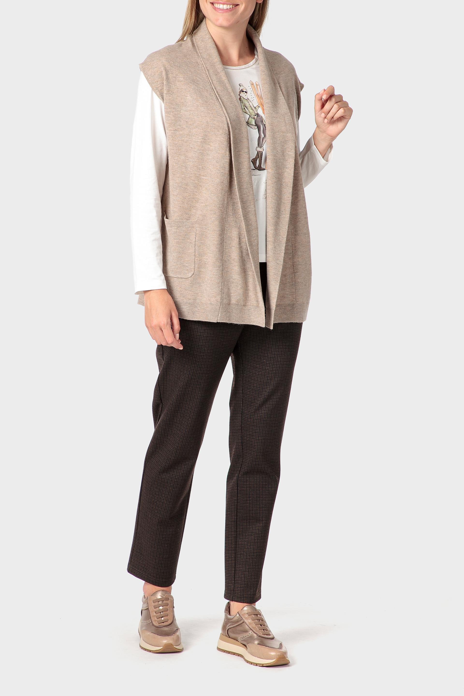 Beige Knitted Waistcoat, 3701_364, medium
