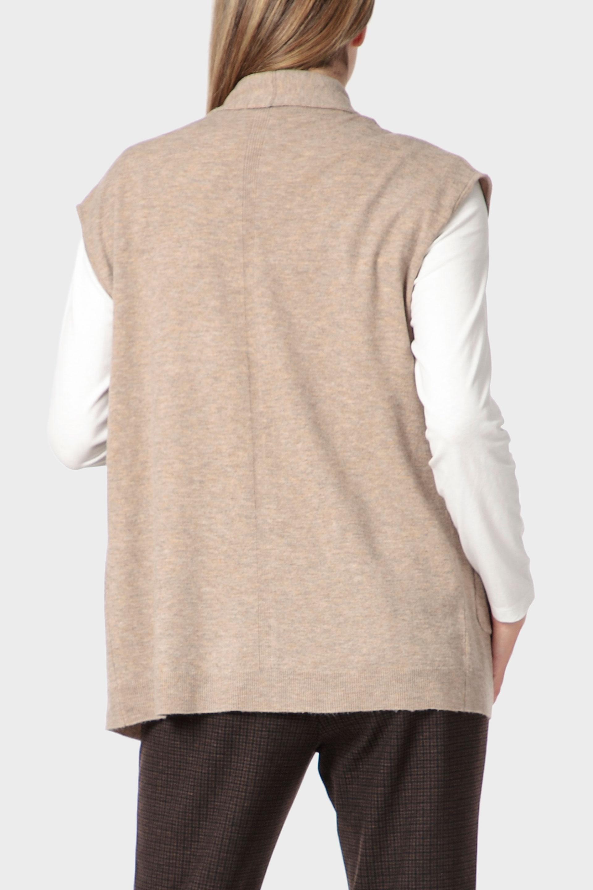 Beige Knitted Waistcoat, 3701_364, medium