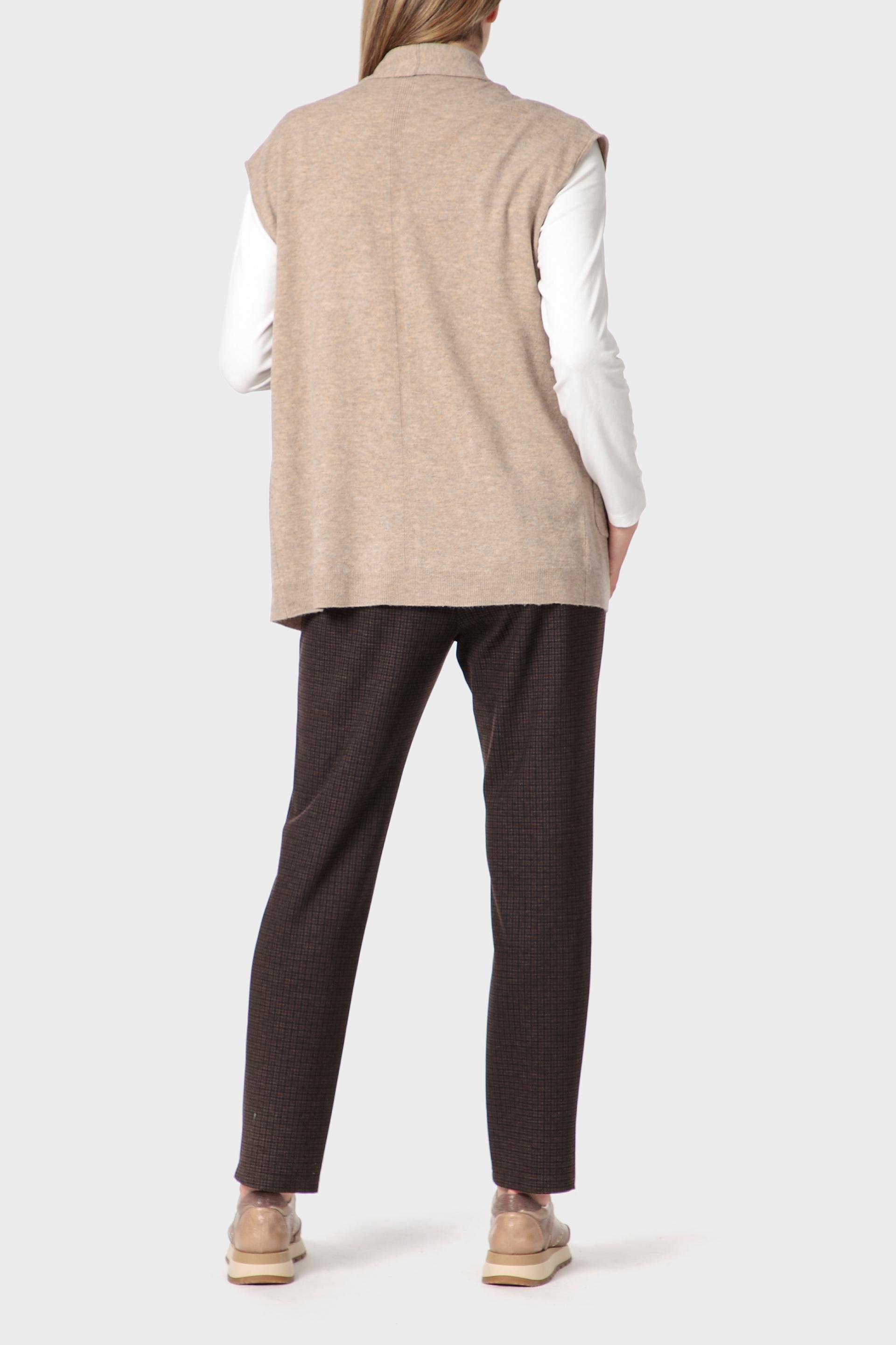 Beige Knitted Waistcoat, 3701_364, large image number 3