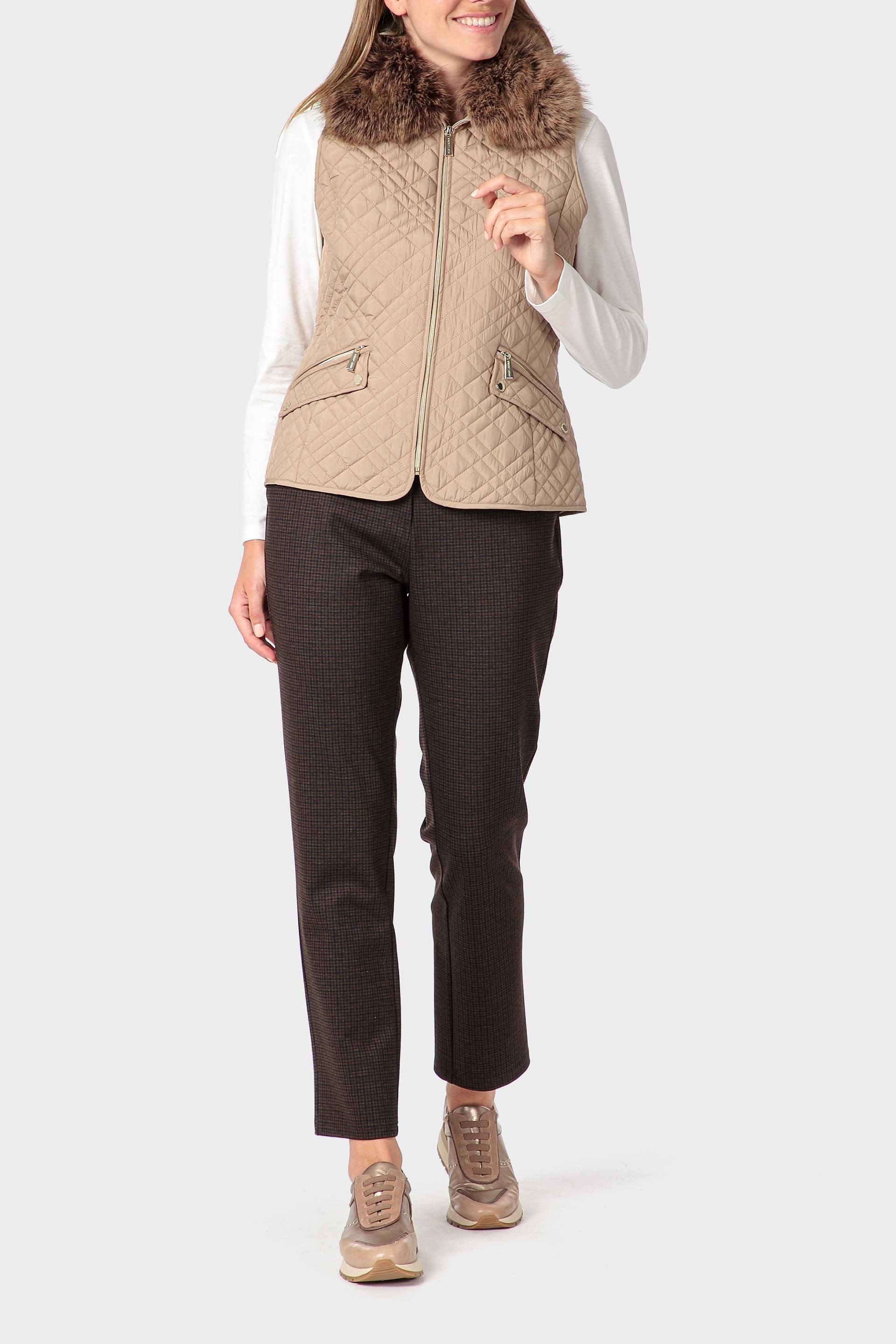 Beige Fur Waistcoat, Beige, large image number 1