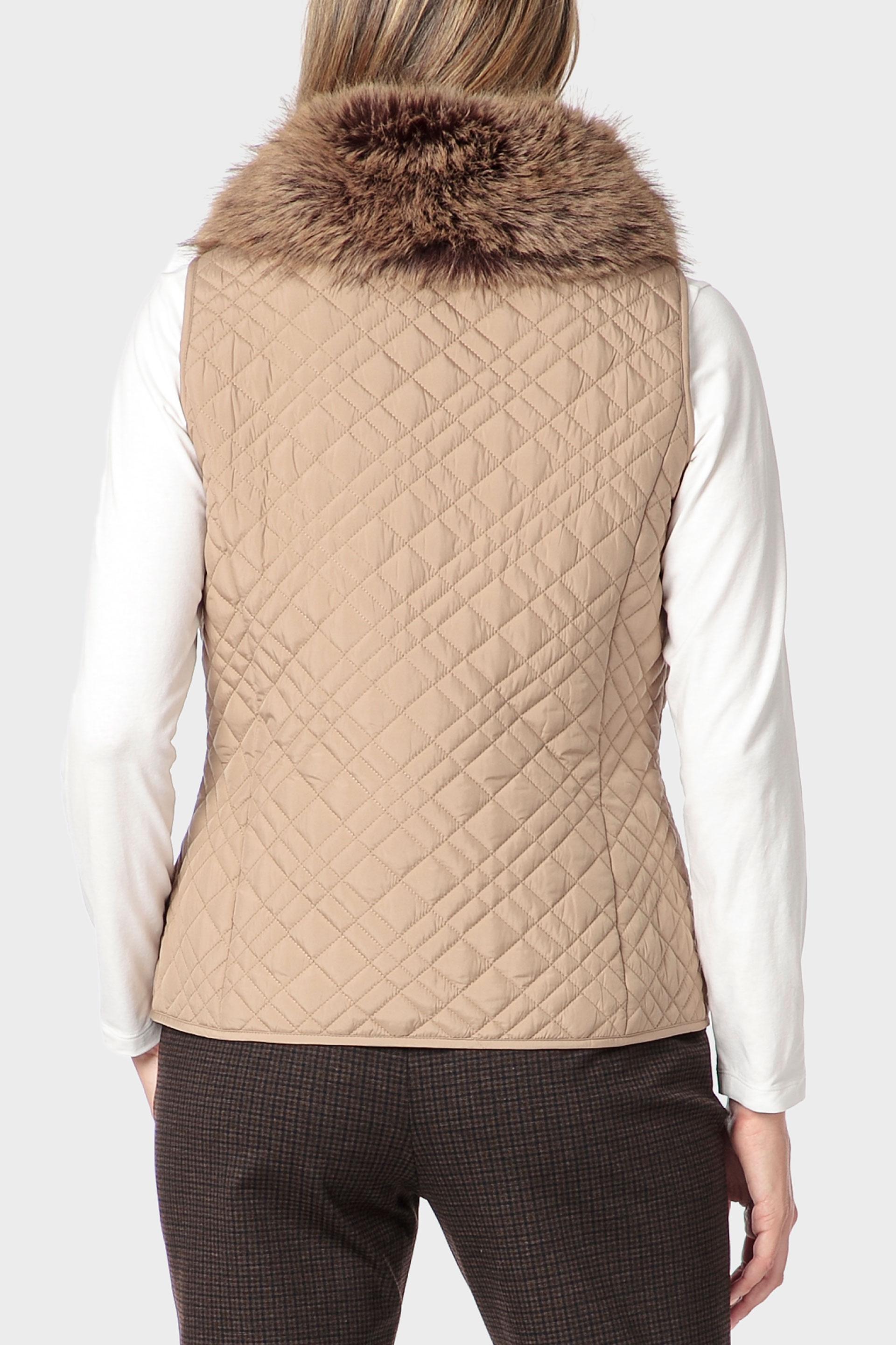 Beigbe Fur Waistcoat, Beige, large image number 2