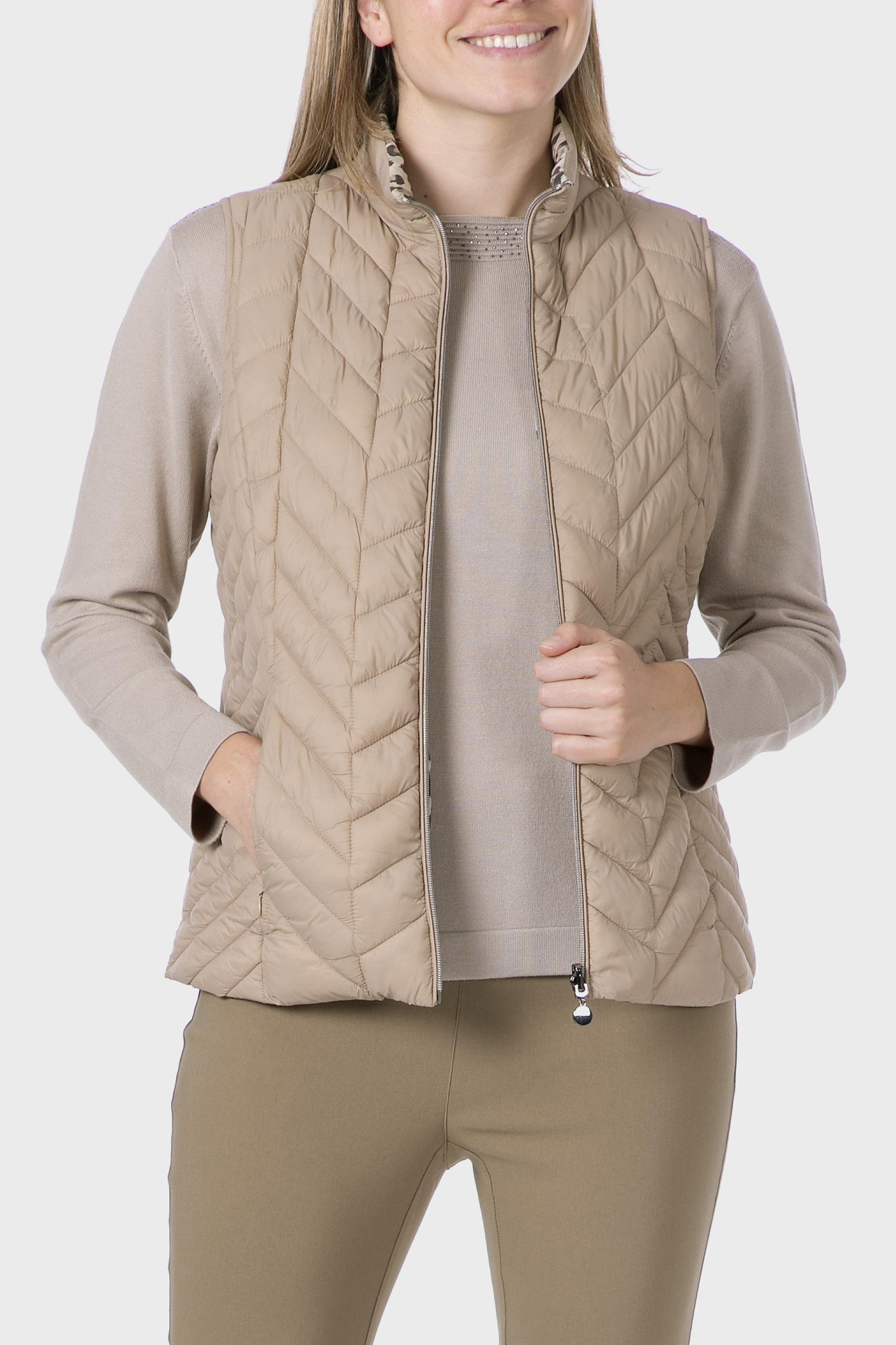 Multicolour Reversible Waistcoat, Beige, medium