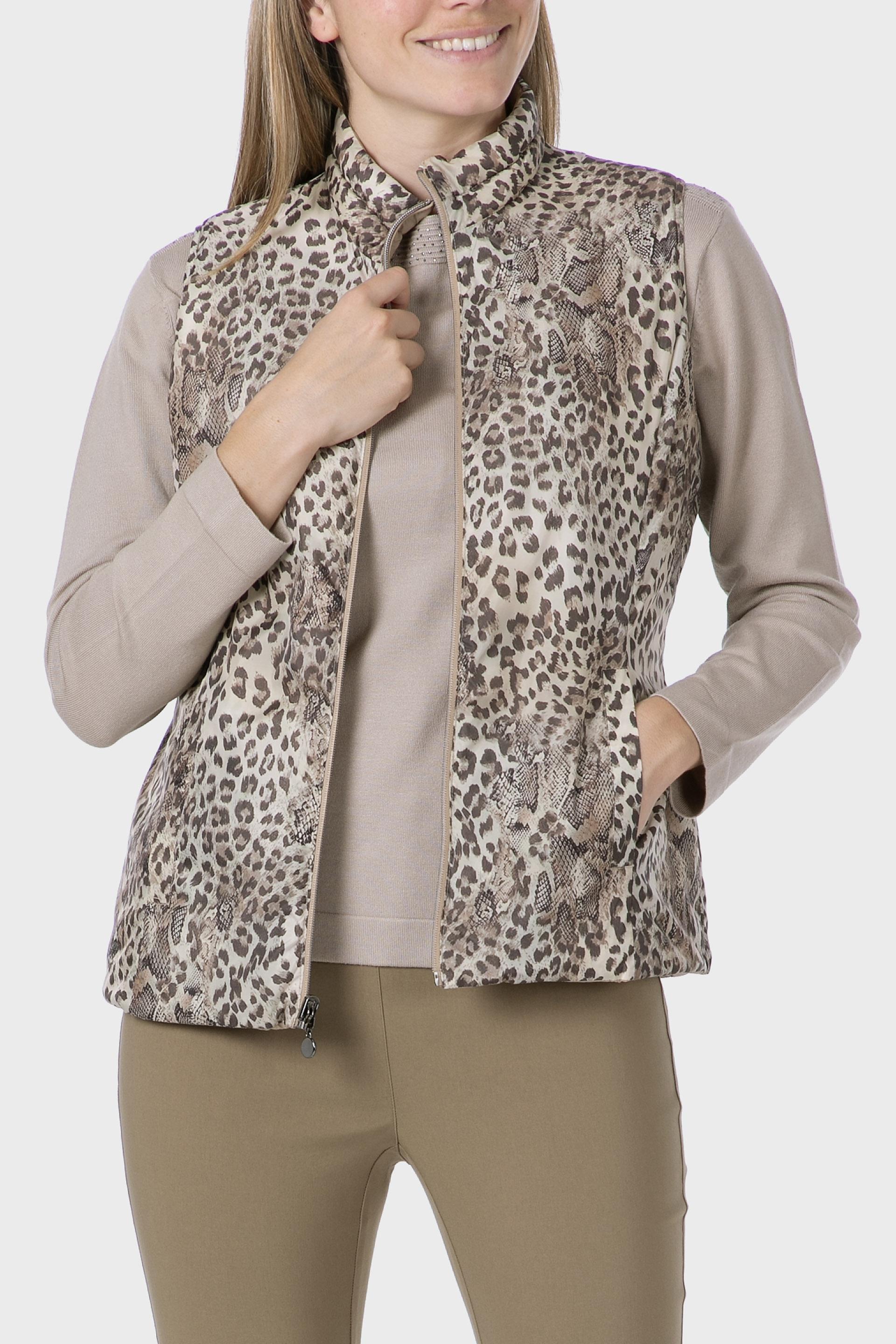 Multicolour Reversible Waistcoat, Beige, medium