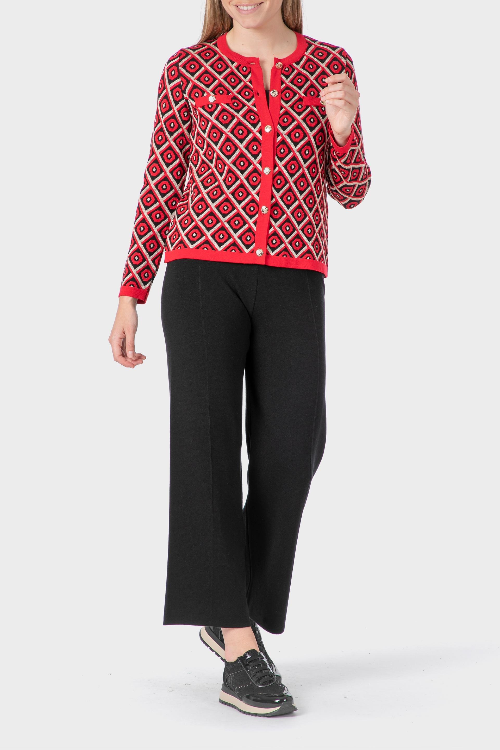 جاكيت بخيوط معدنية، أحمر, Red, medium