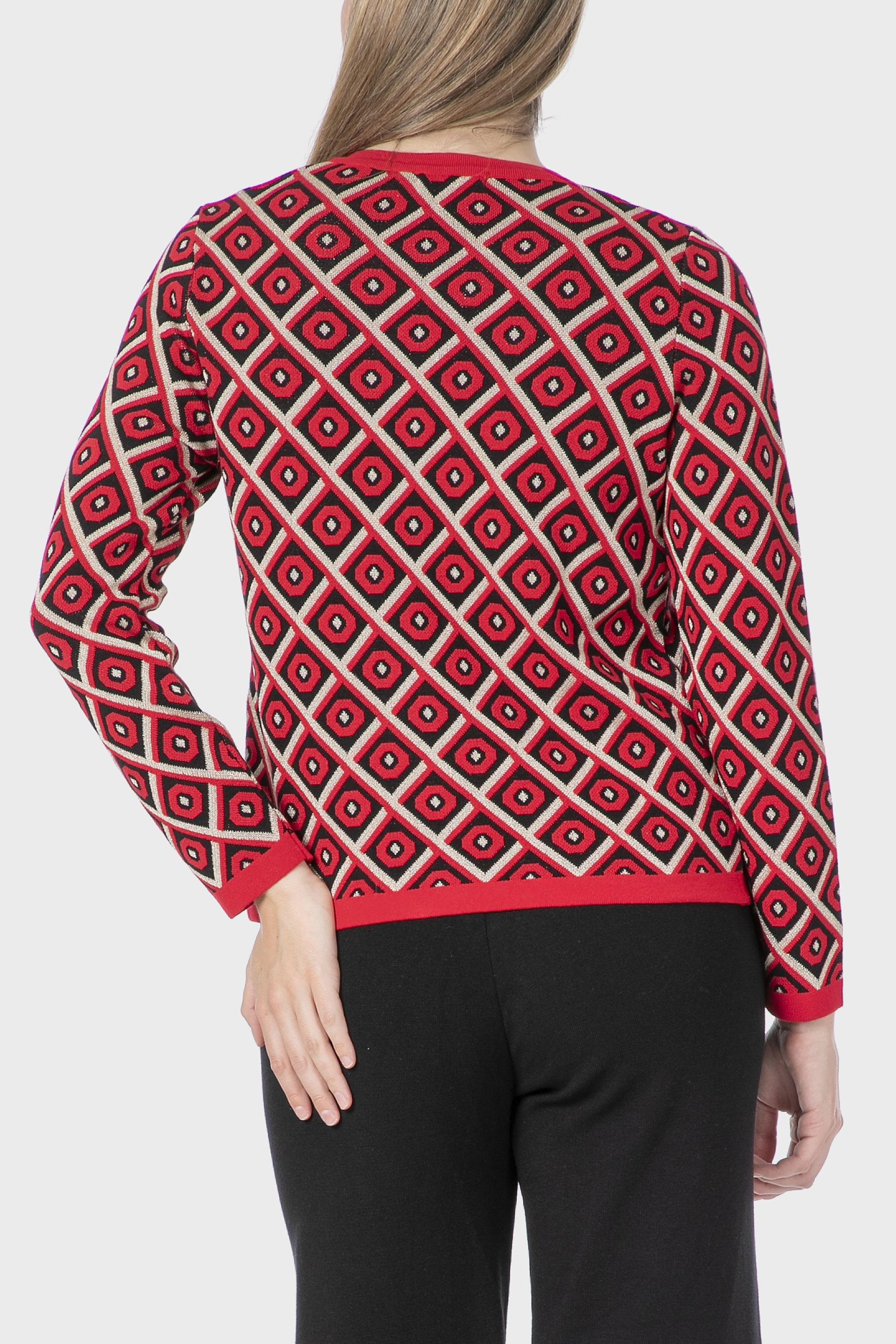 جاكيت بخيوط معدنية، أحمر, Red, medium