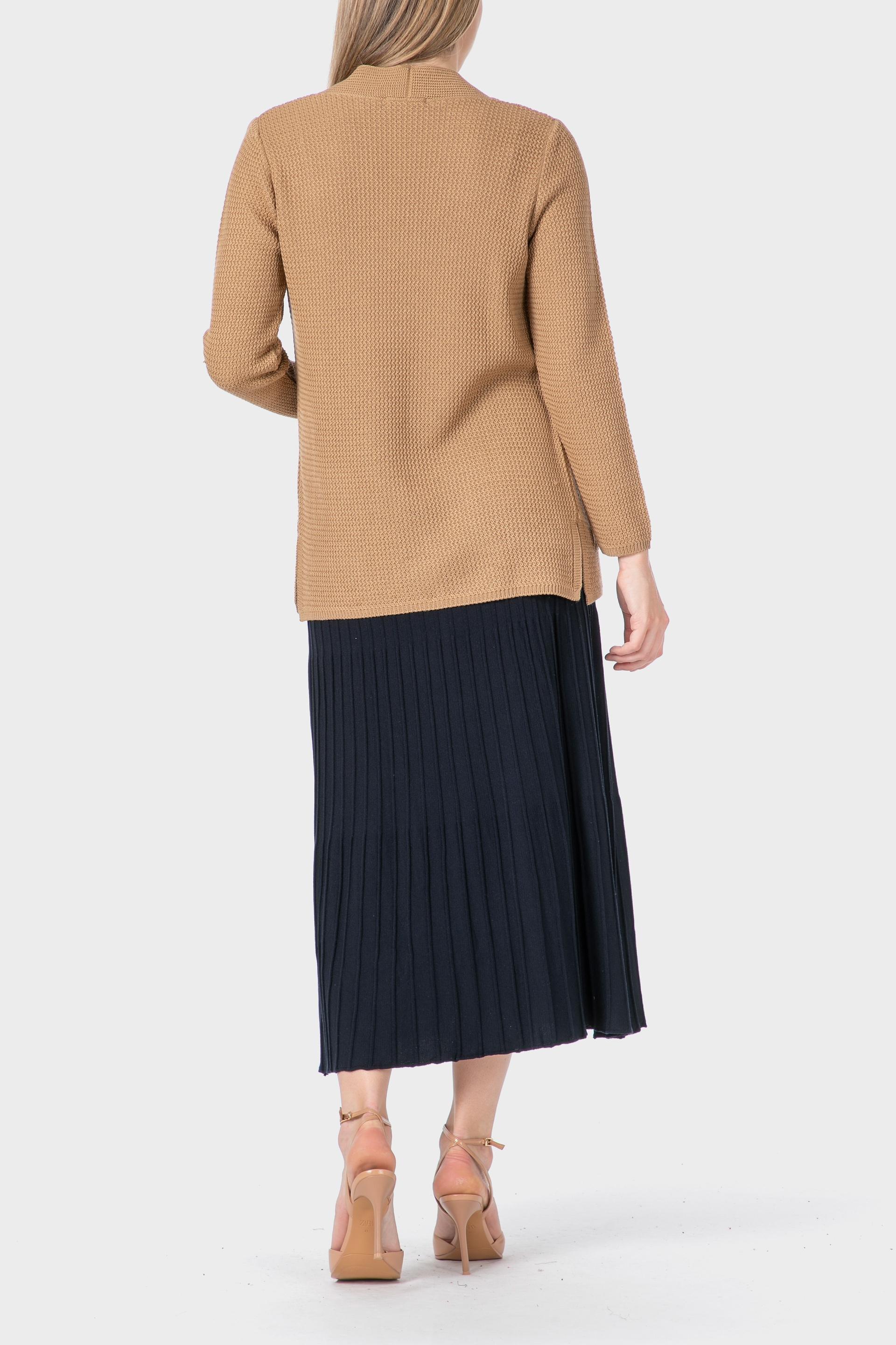 Beige Open Jacket With Pockets, Beige Camel, large image number 3