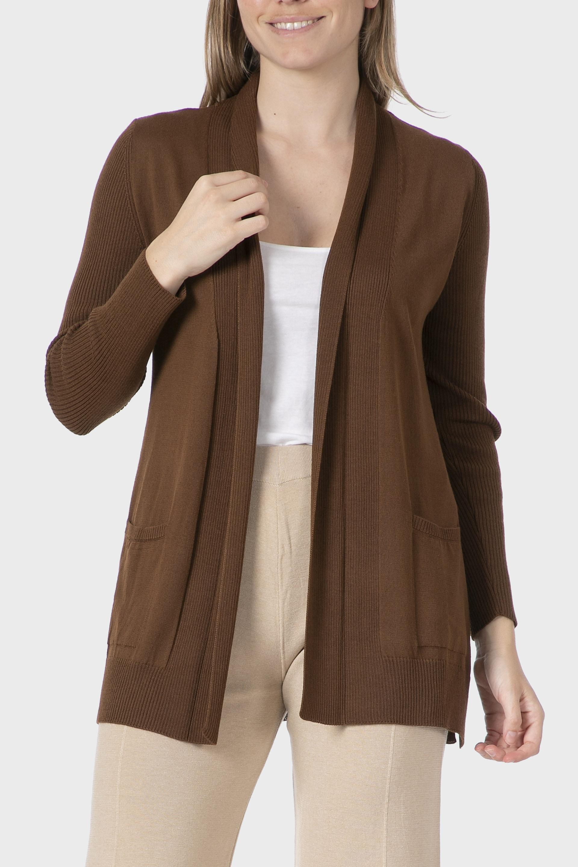 جاكيت مفتوح، بني, Brown, large image number 0