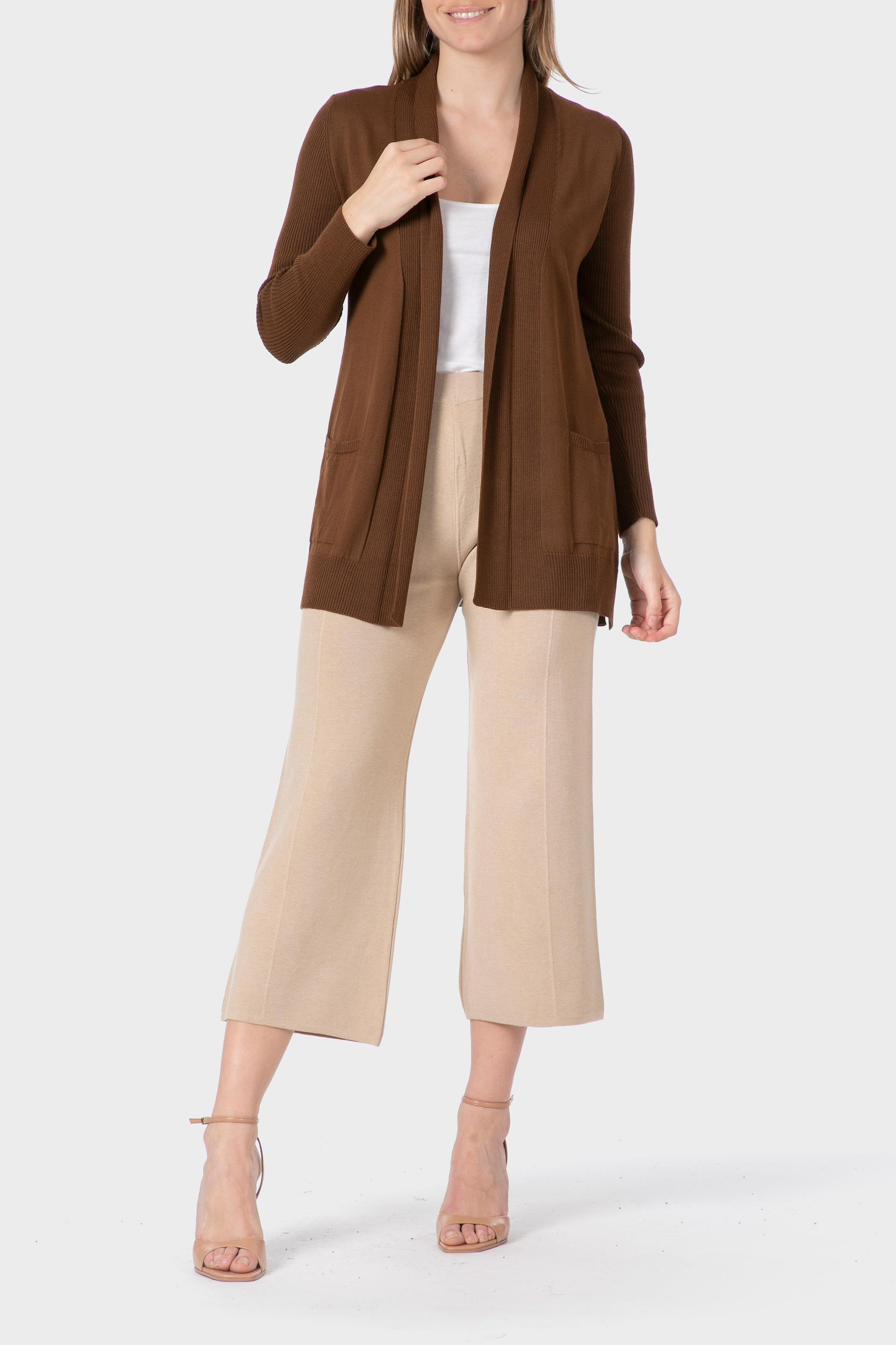 Brown Open Jacket, Brown, medium