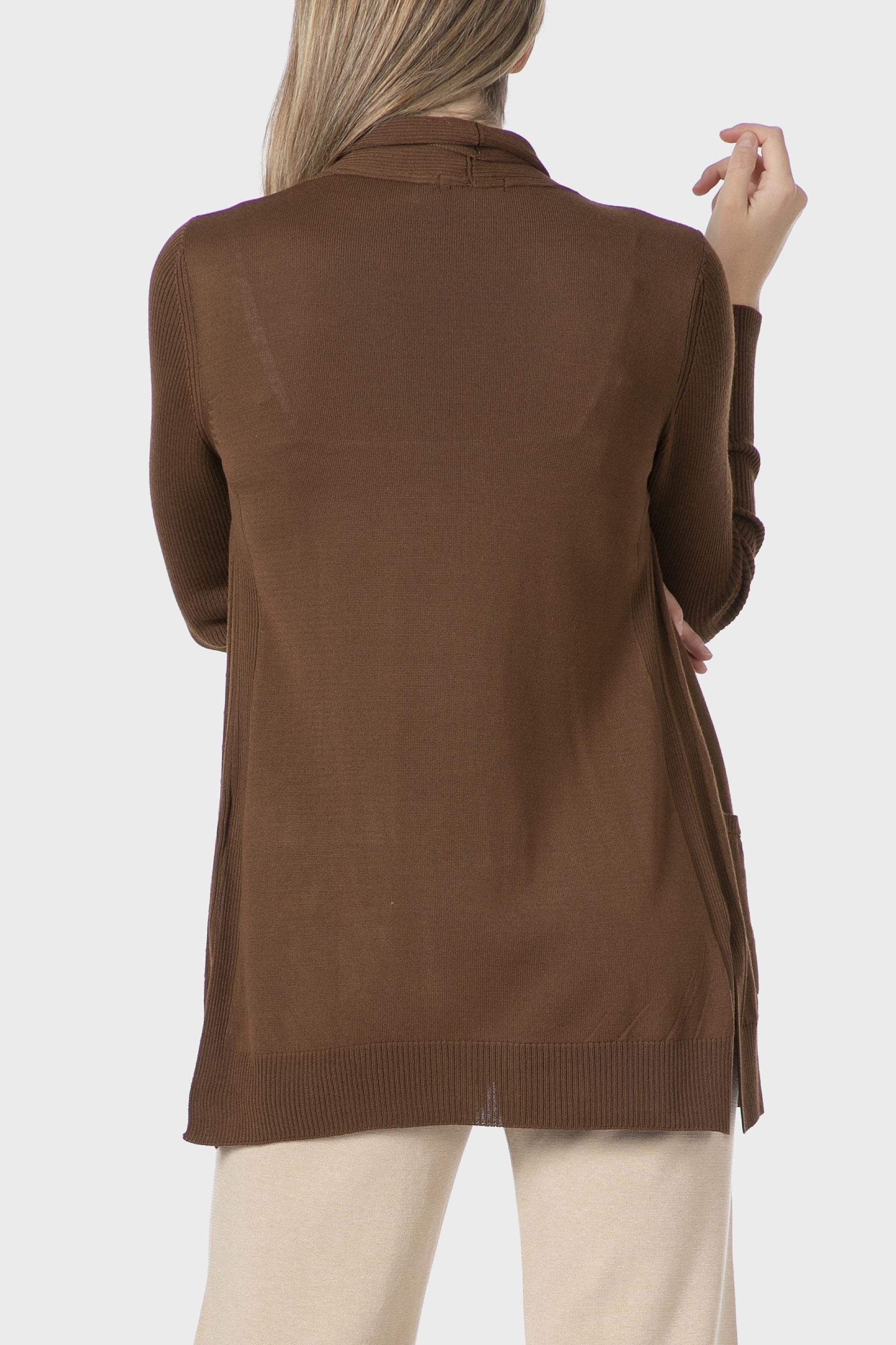 Brown Open Jacket, Brown, medium