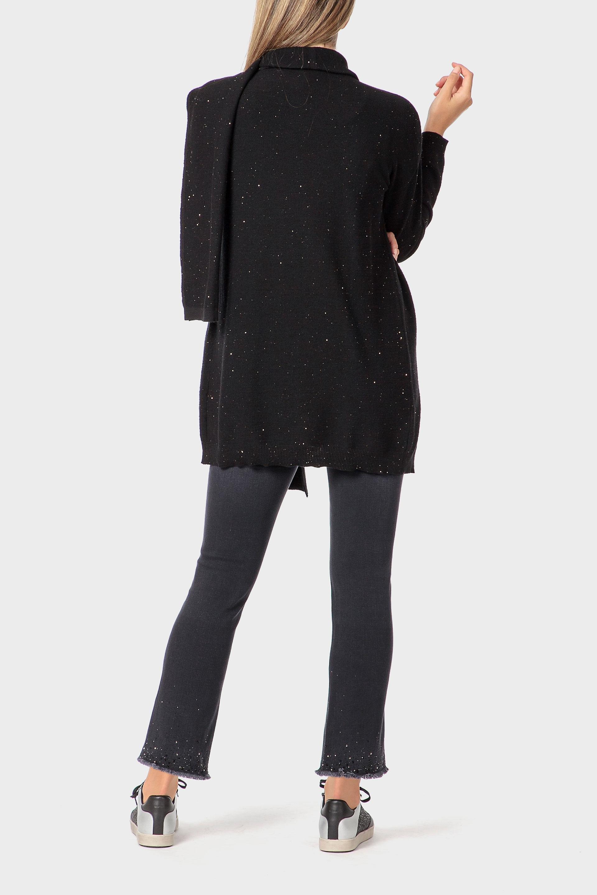 جاكيت مزين بالترتر، أسود, Black, large image number 3