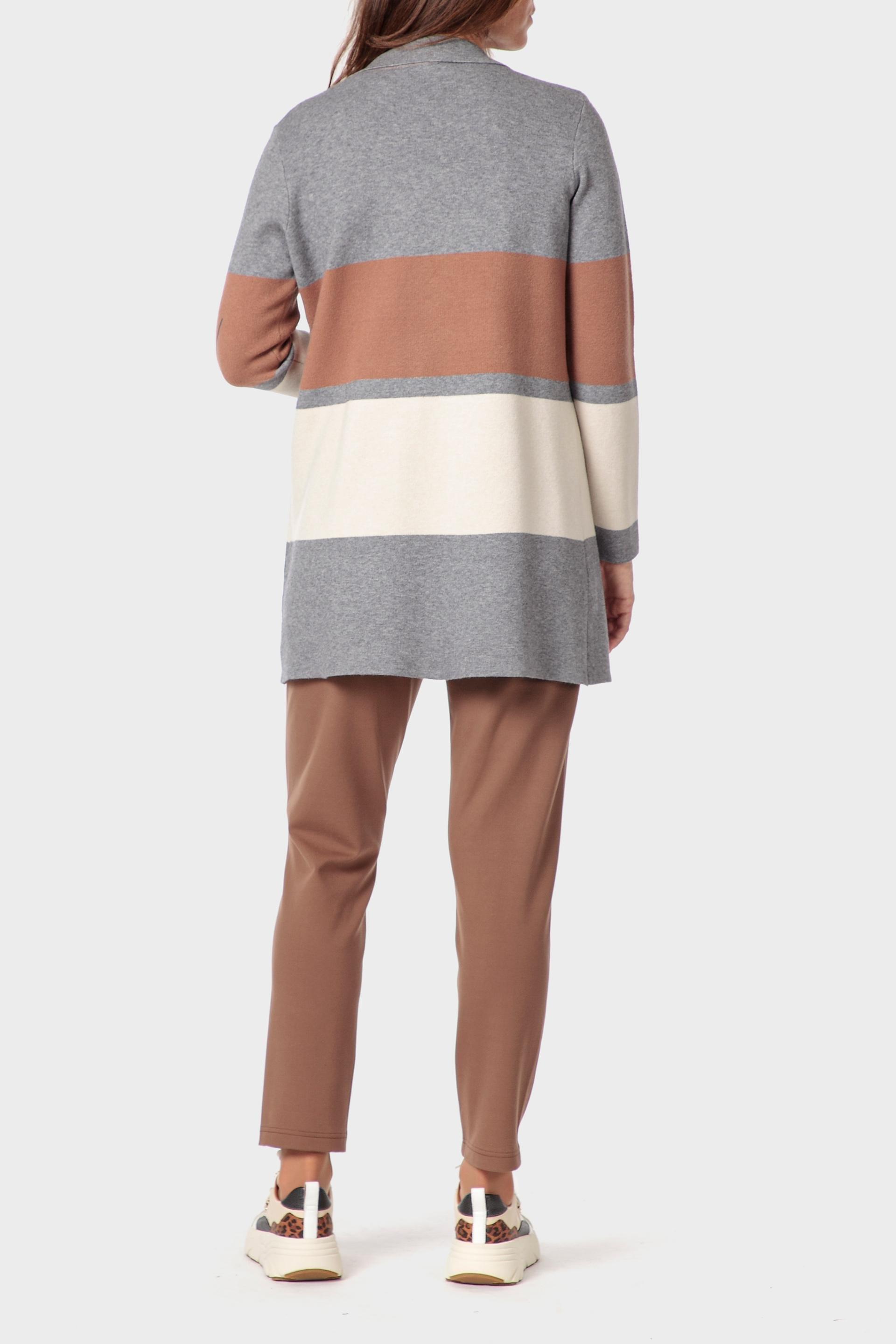 Multicolour Long Open Jacket, Grey, large image number 3