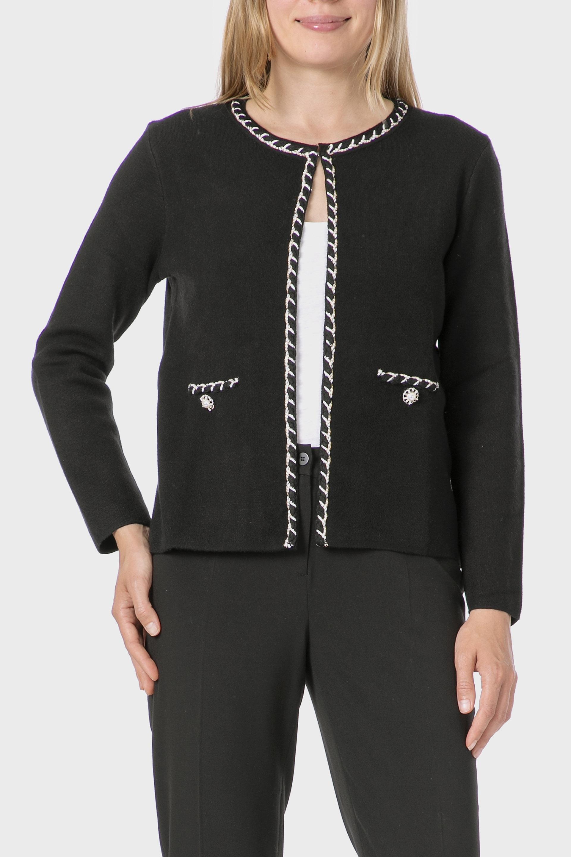 Black Metallic Thread Jacket, 3701_120, medium