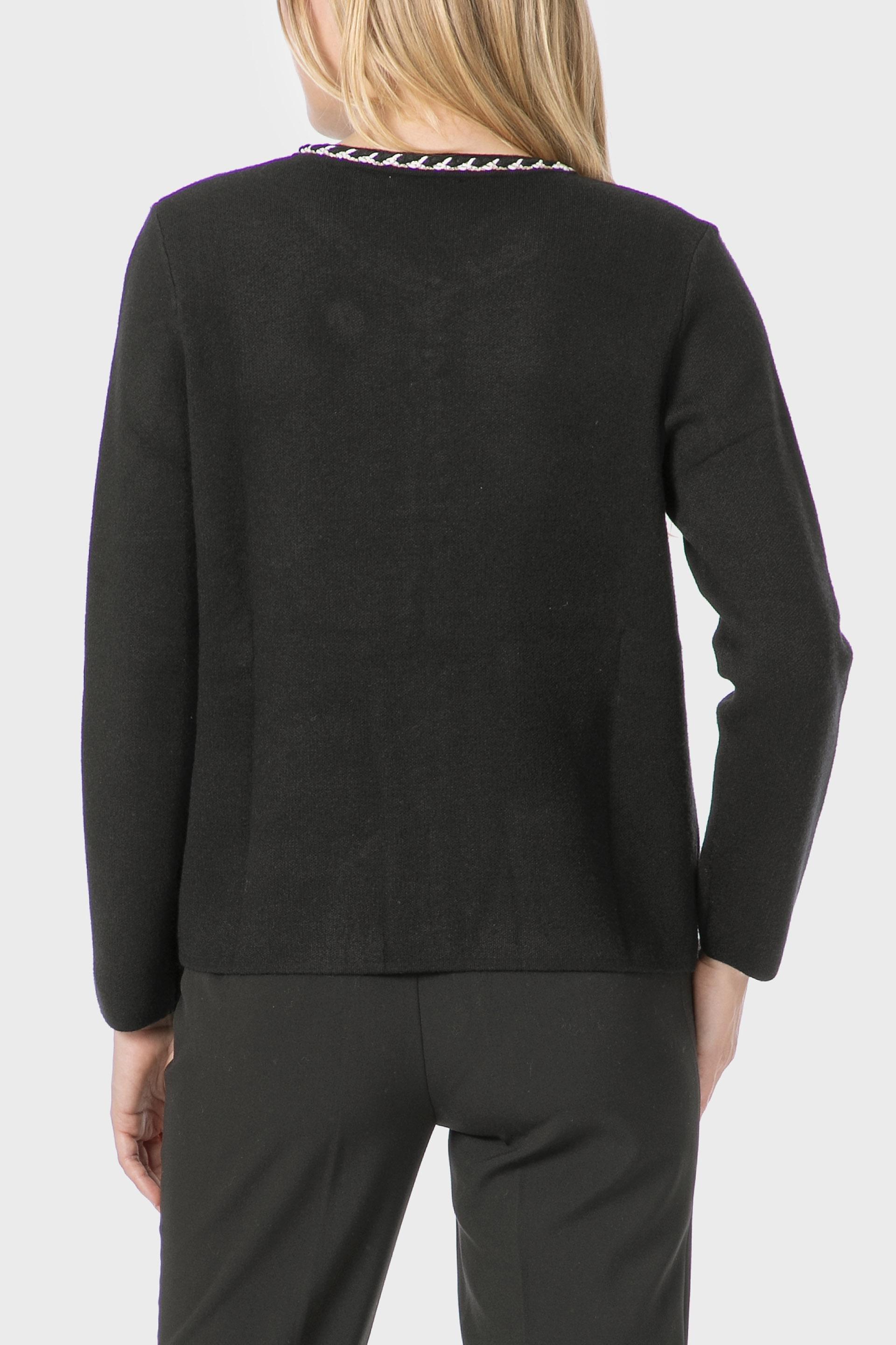 جاكيت بخيوط معدنية، أسود, 3701_120, large image number 2