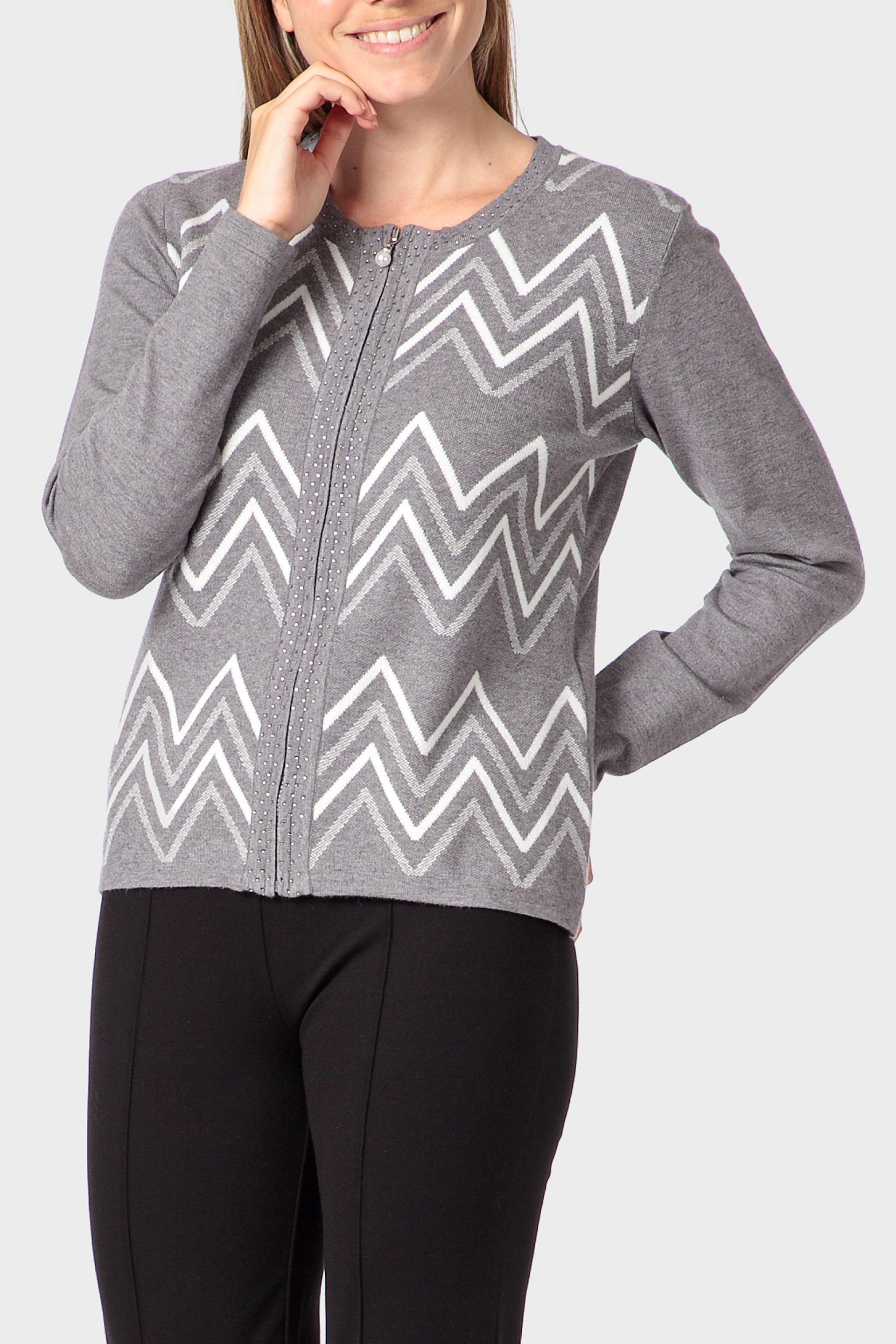 جاكيت بأحجار الراين، رمادي, Grey, medium