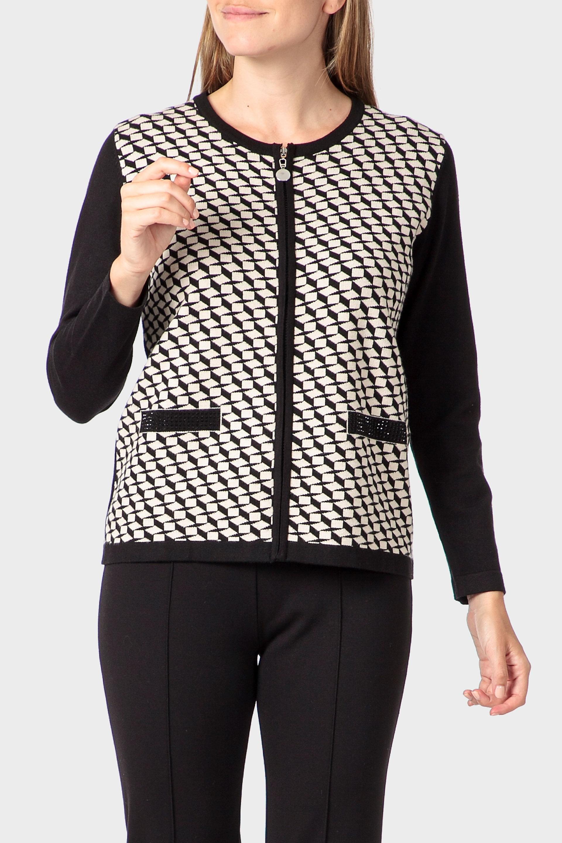 Black Jacquard Jacket, 3701_120, large image number 0