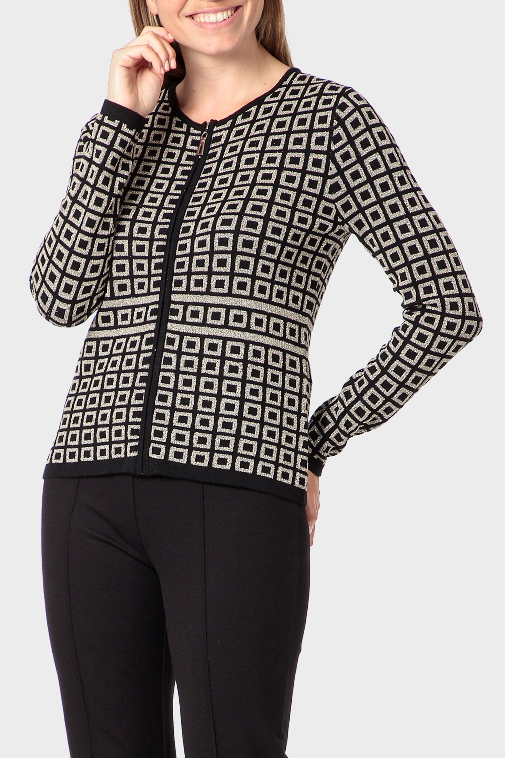 Black Metallic Thread Jacket, 3701_120, large image number 0