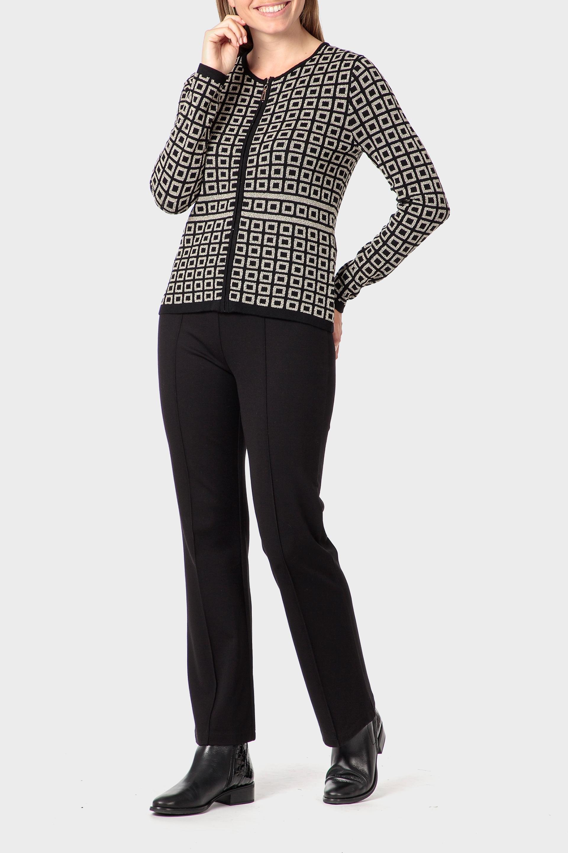 جاكيت بخيوط معدنية، أسود, Black, medium