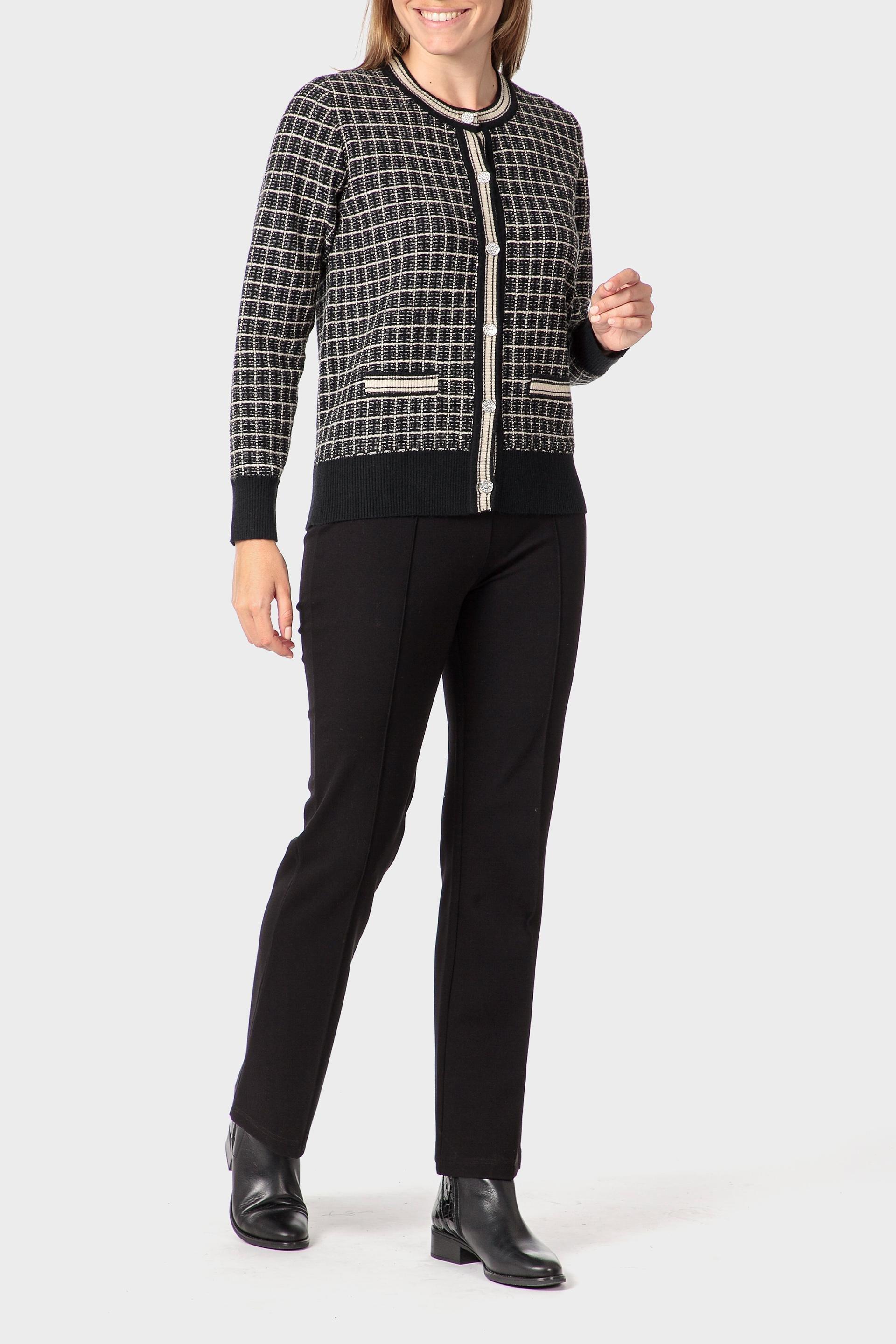 جاكيت بخيوط معدنية، أسود, Black, medium