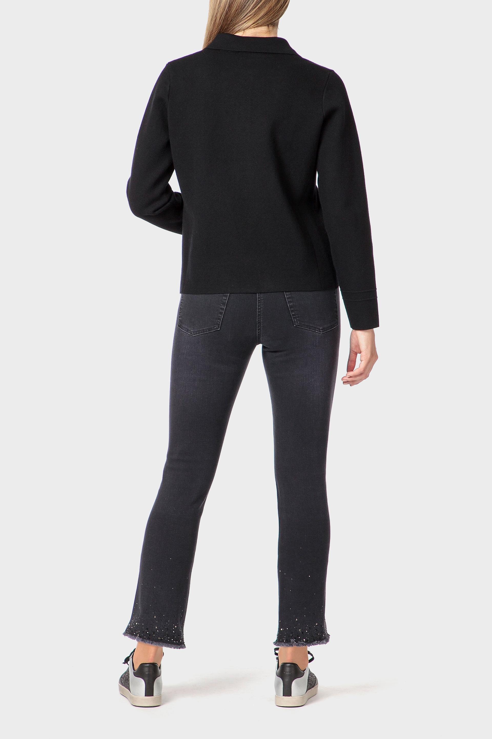 Black Lapels Collar Jacket, Black, large image number 3