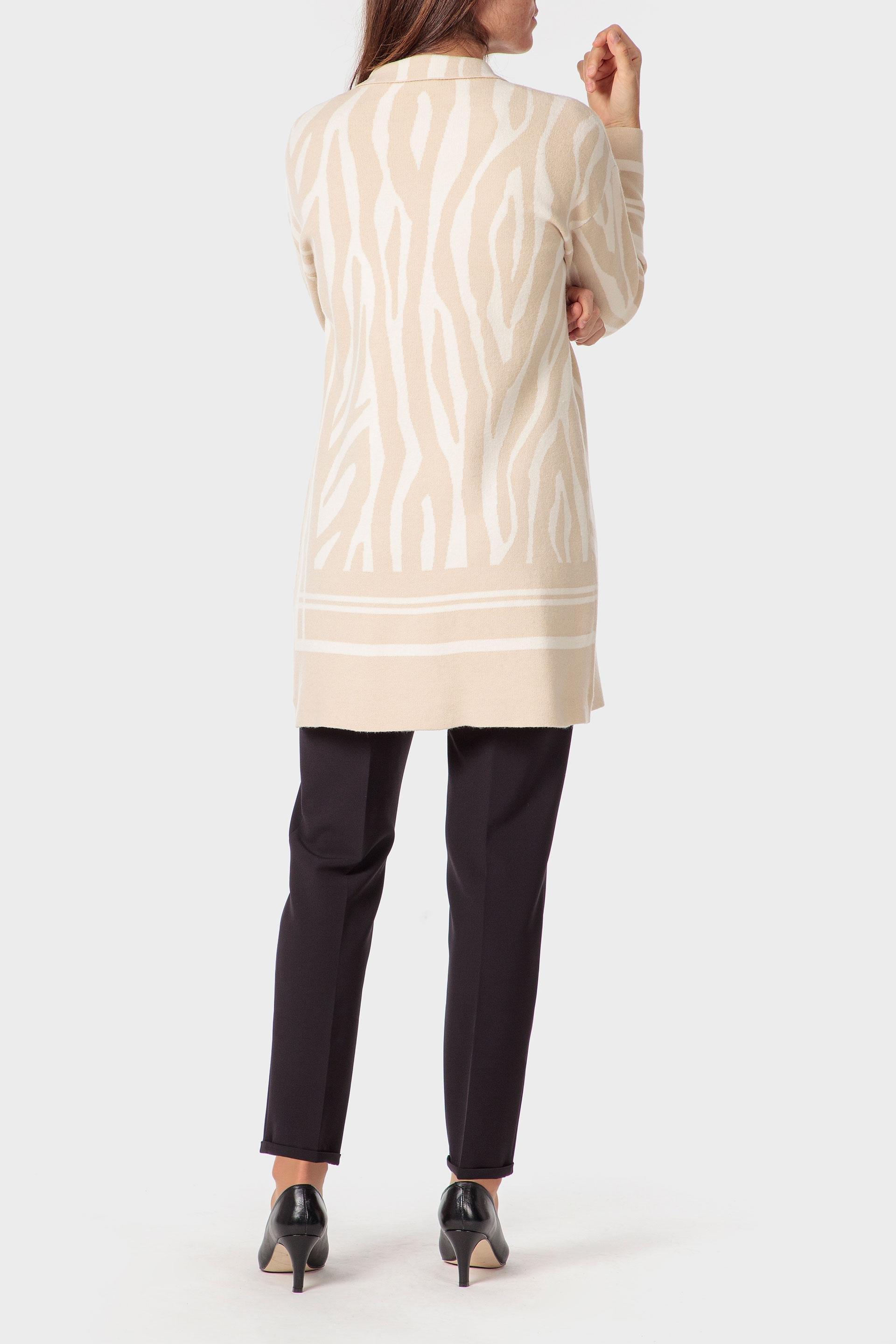 Beige Long Jacket, Beige, large image number 3