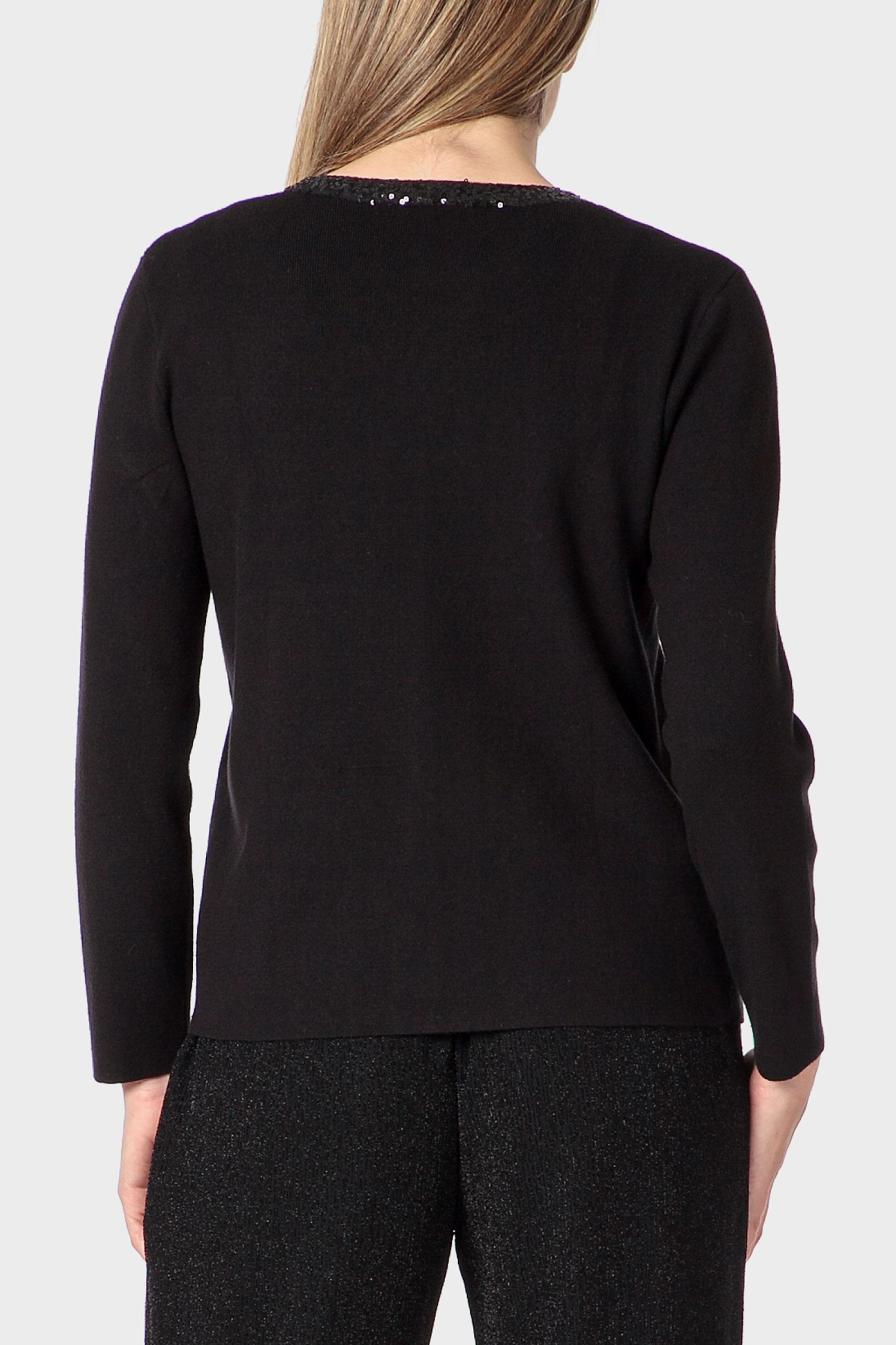 جاكيت مزين بالترتر، أسود, Black, medium