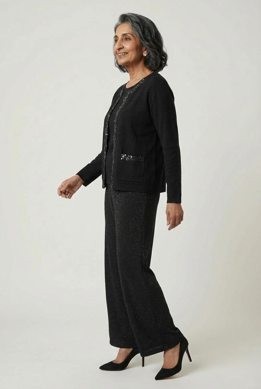 Black Sequins Jacket, 3701_120, medium